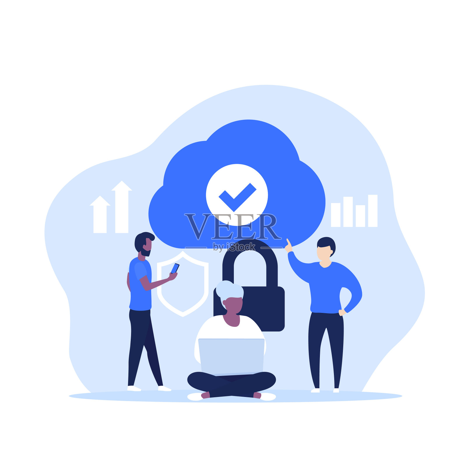 安全的云访问托管或saas设计元素图片