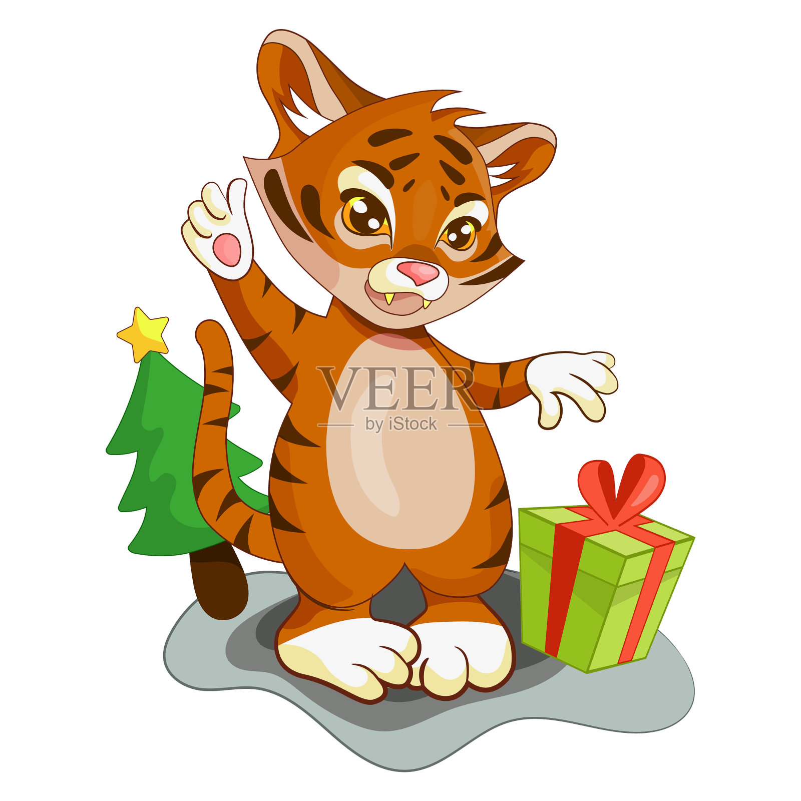 虎年——2022年新年的象征设计元素图片