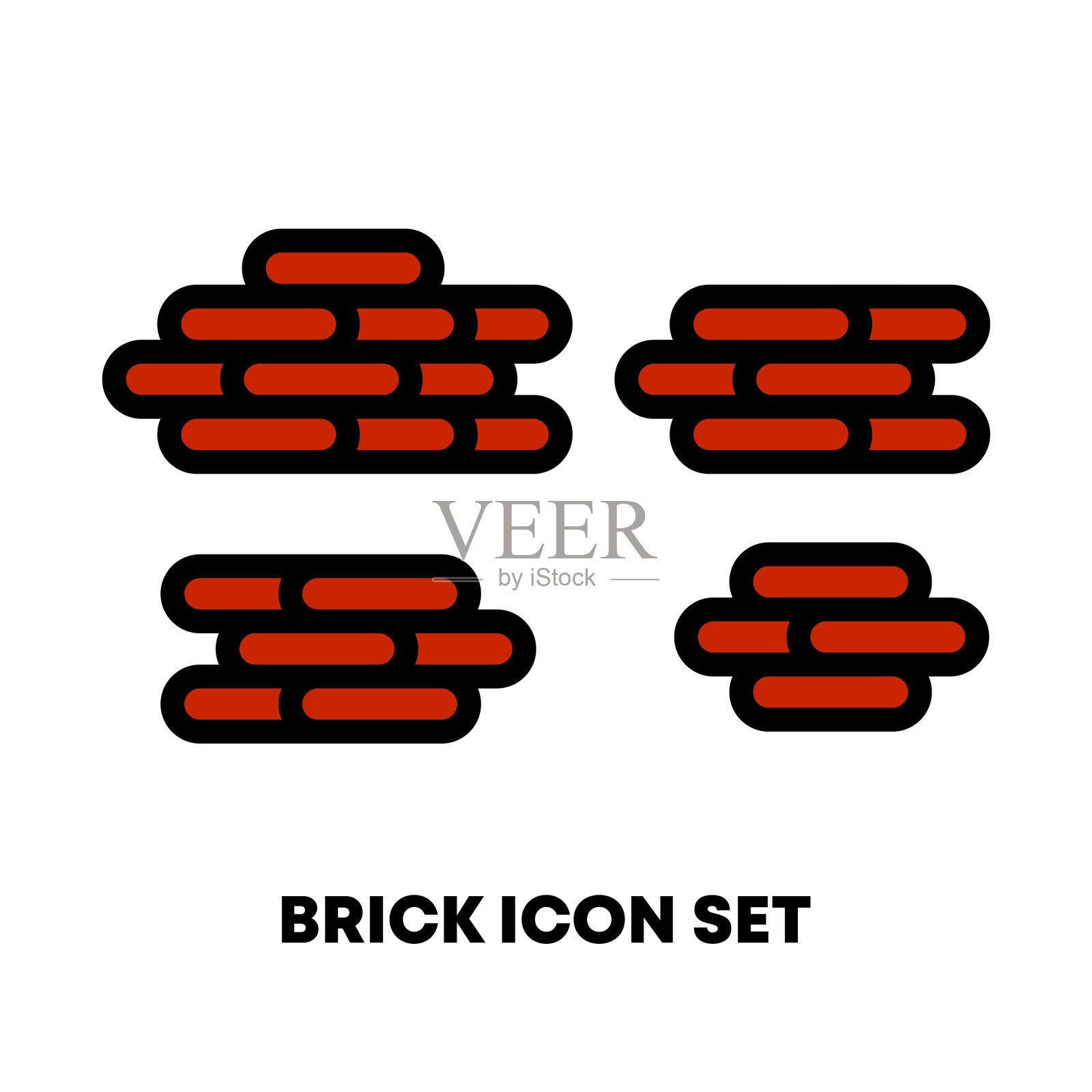 简单的砖块设计图标收集模板图标素材