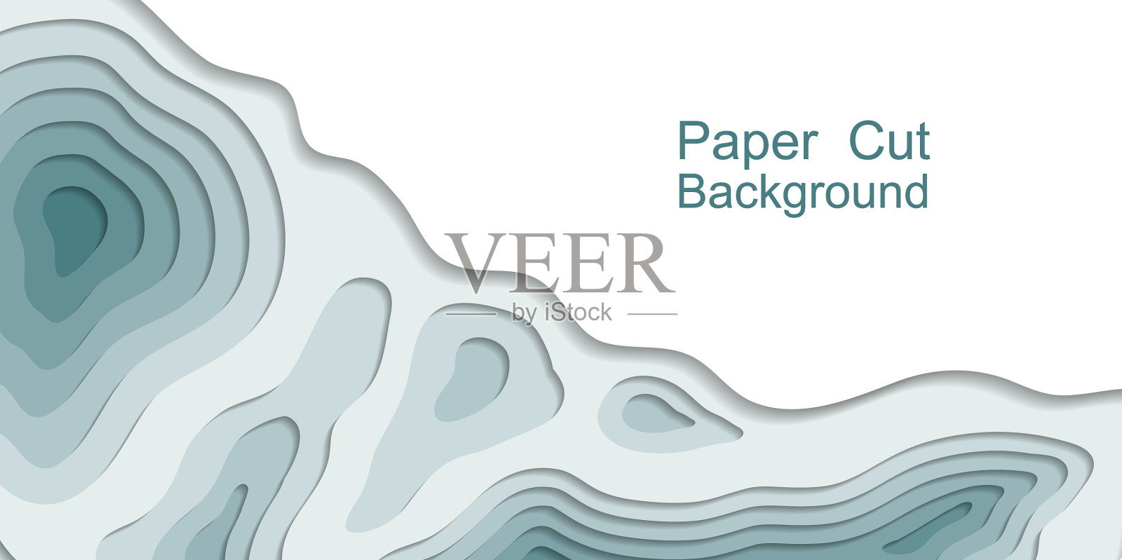 剪纸地形三维背景多层插画图片素材