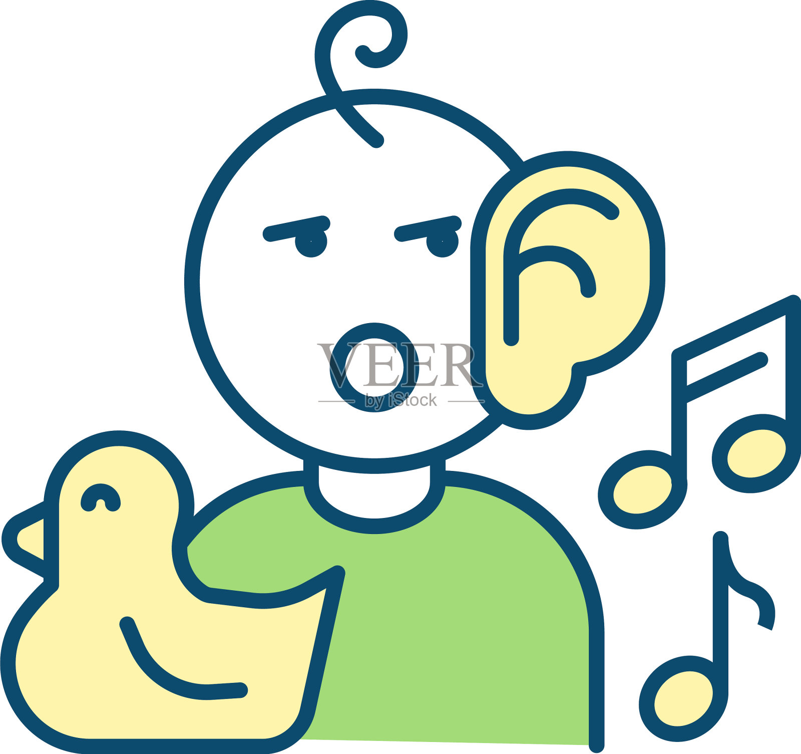 幼儿注意发展RGB彩色图标设计元素图片