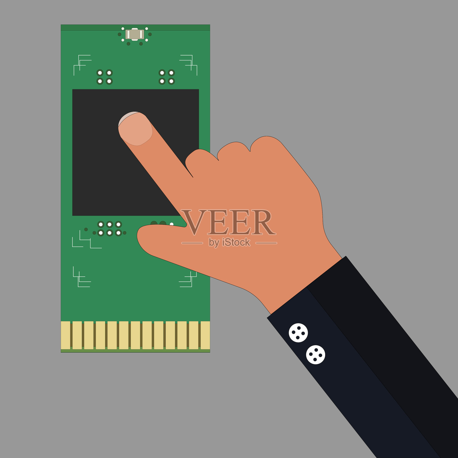 指向微芯片平面设计插画图片素材