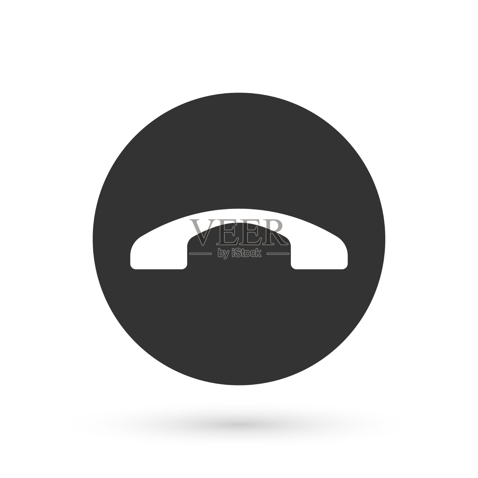 灰色电话听筒图标孤立在白色图标素材