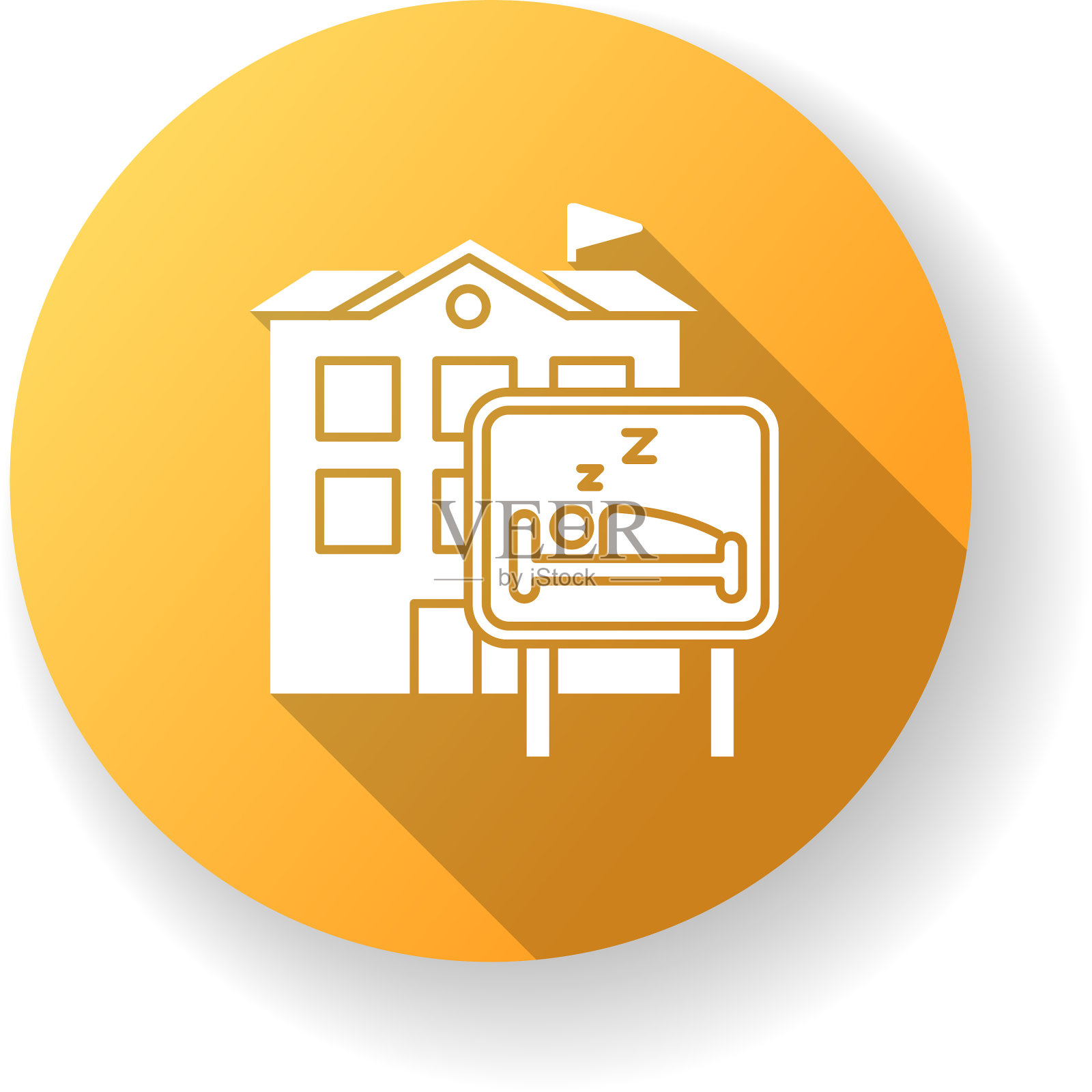 酒店黄色平面设计长影字形图标图标素材