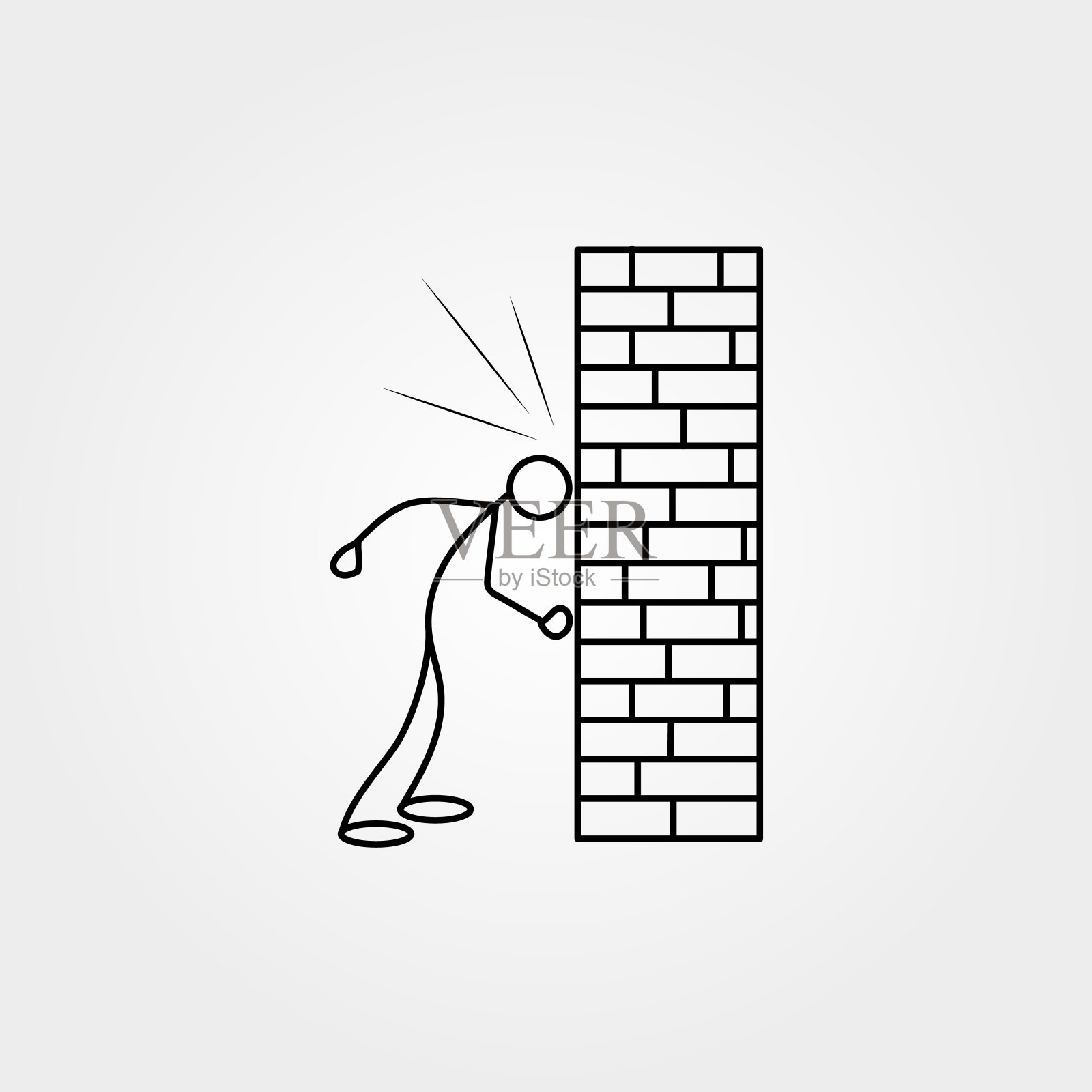 沮丧的素描火柴人卡通图标插画图片素材