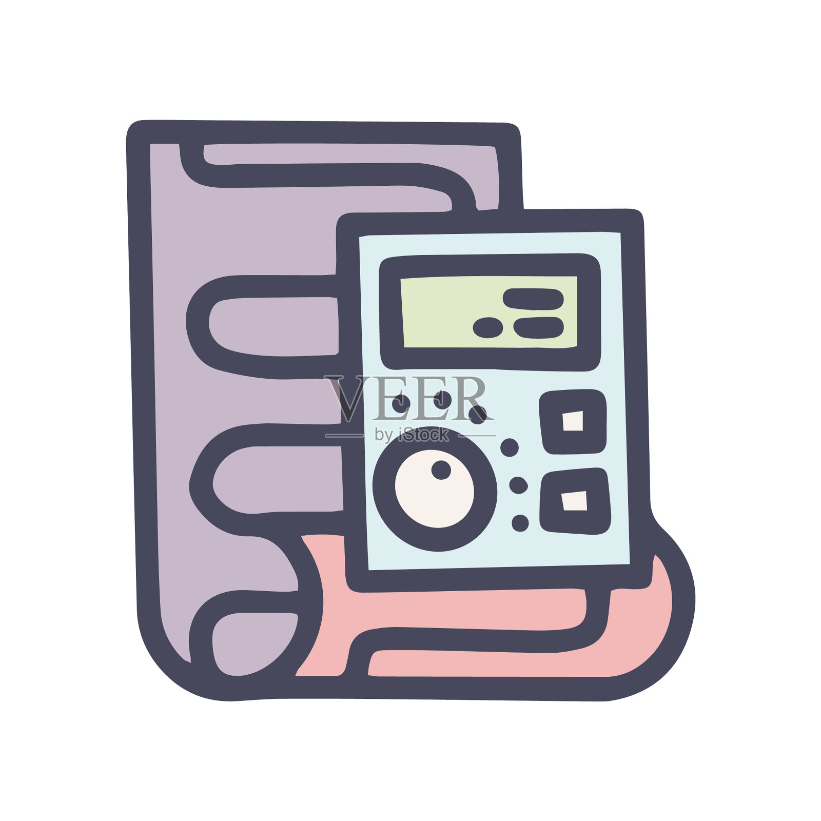 辐射地板加热套件彩色涂鸦图标素材