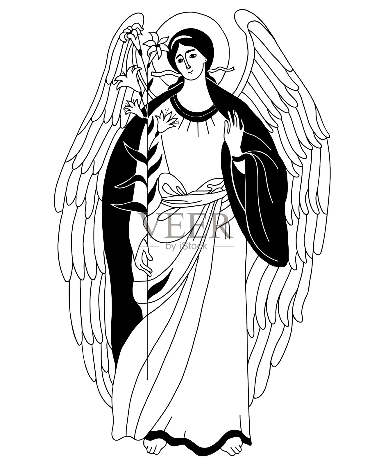 大天使加百列和莉莉,天上的信使设计元素图片