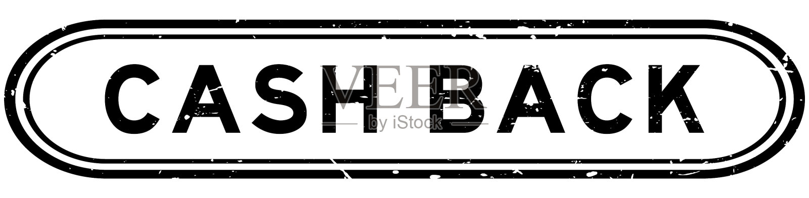 Grunge黑色现金背字橡胶印章上插画图片素材