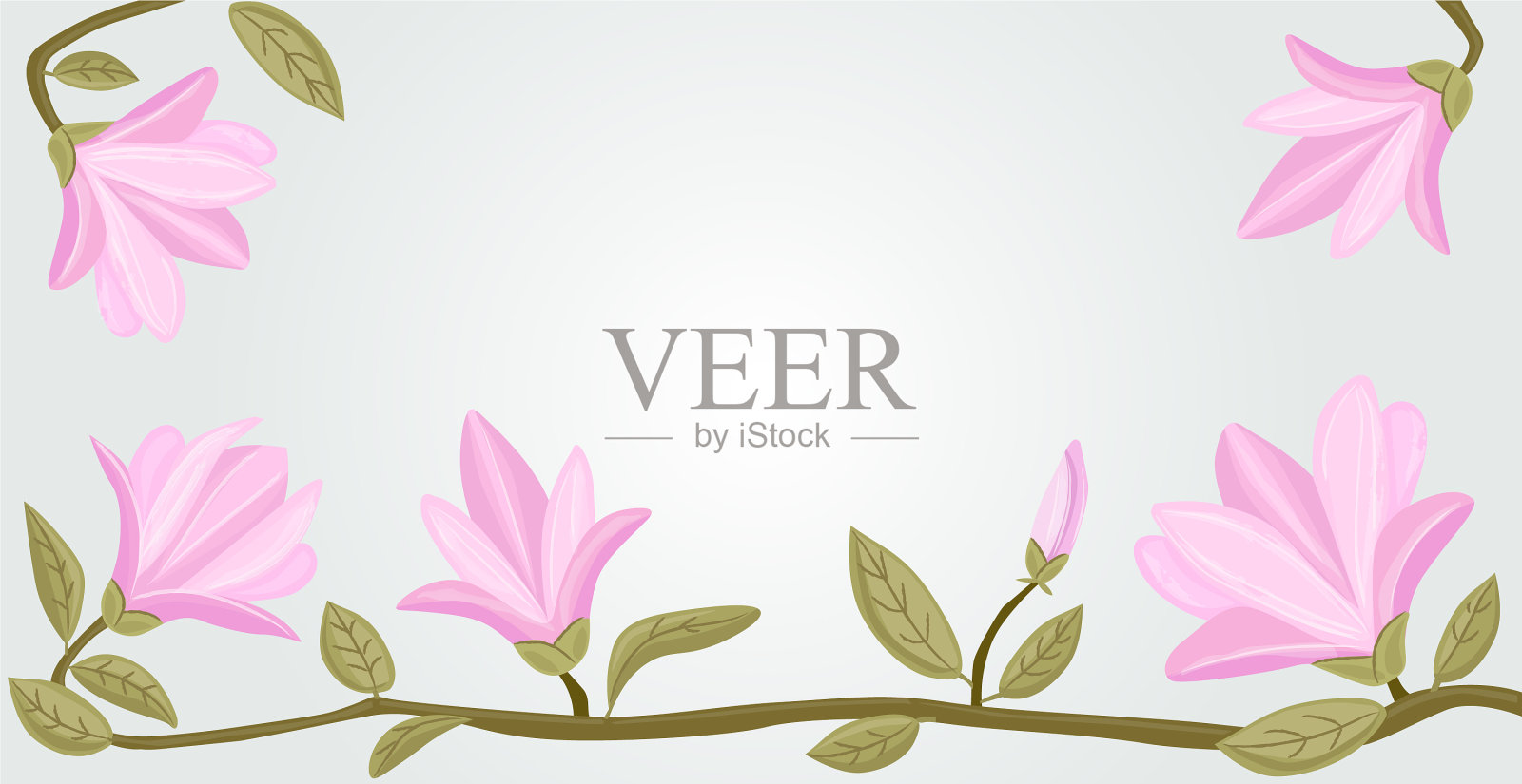 时髦的抽象全景艺术网页模板与插画图片素材