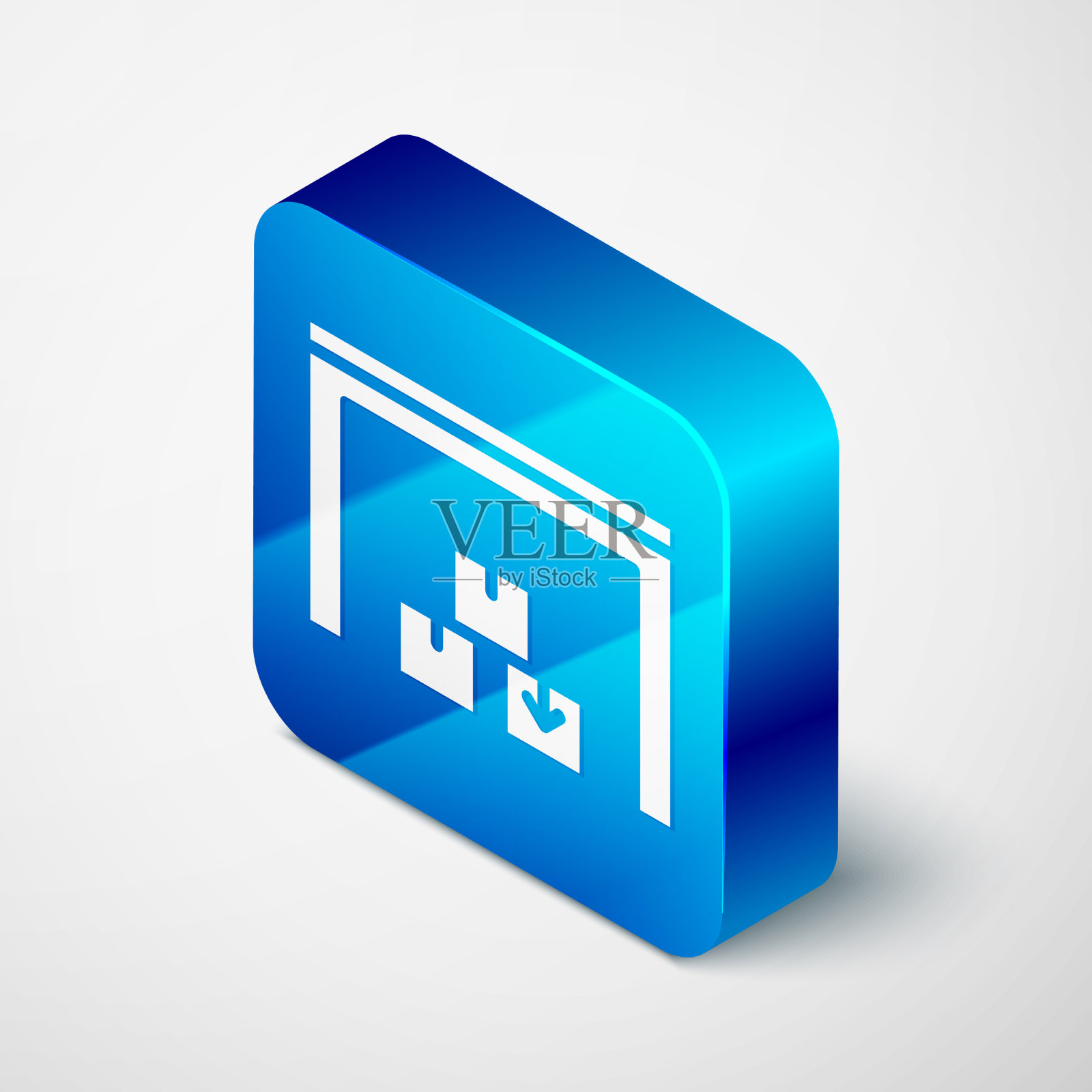 灰色上孤立的等距仓库图标图标素材