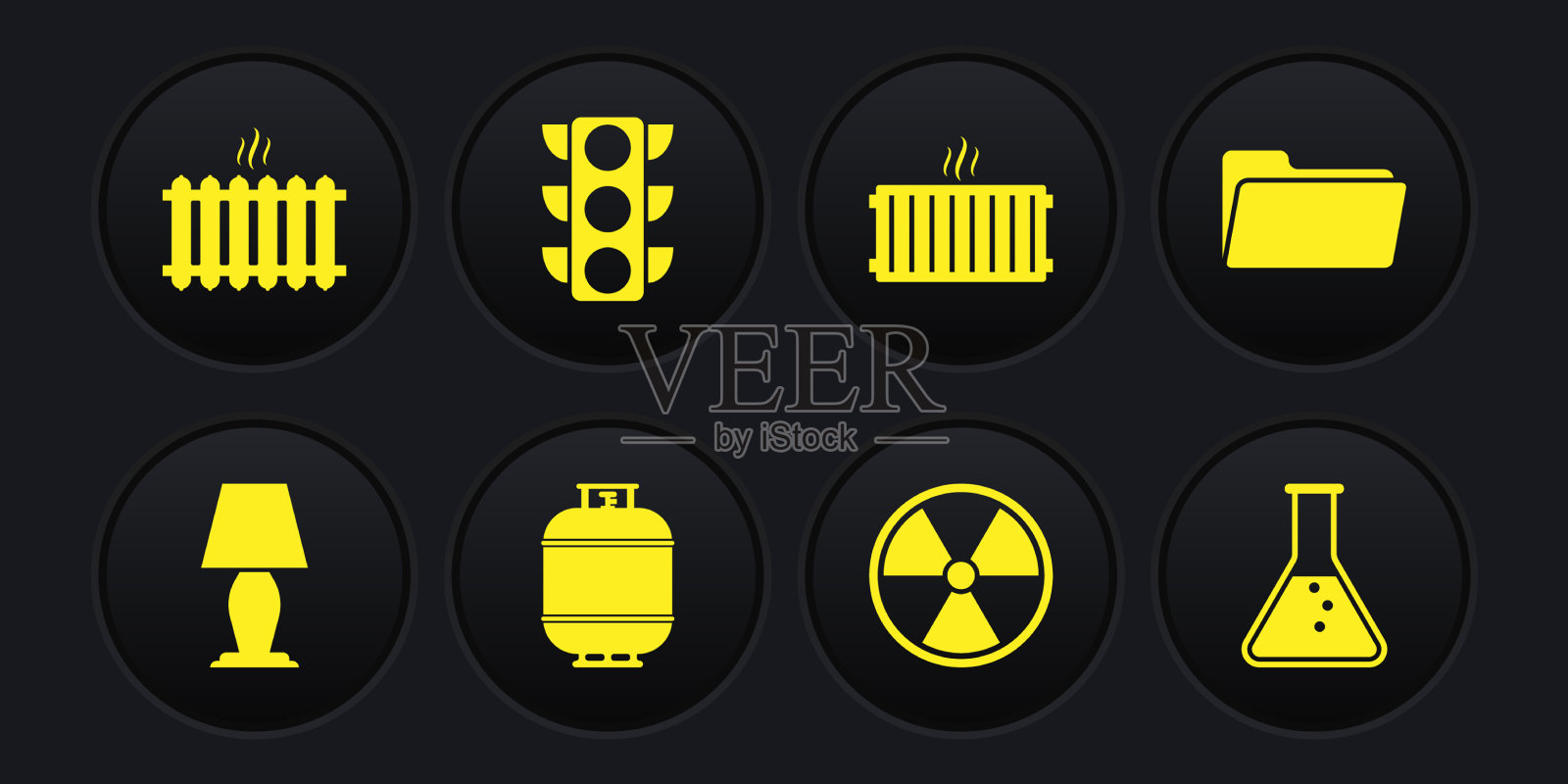 设置台灯文件夹丙烷气罐图标素材