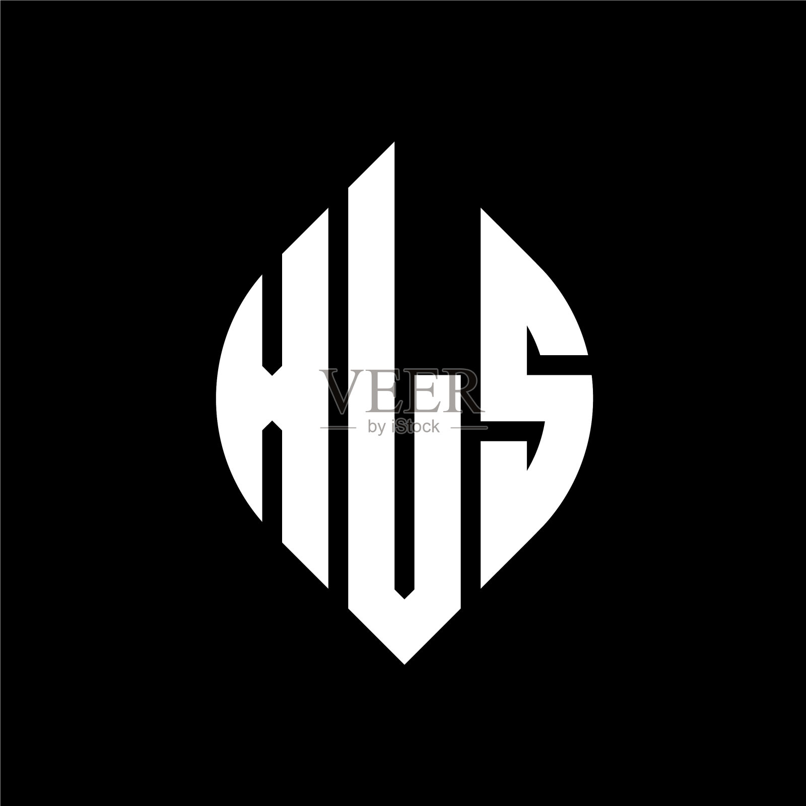 XLS圆形字母标志设计用圆形和插画图片素材