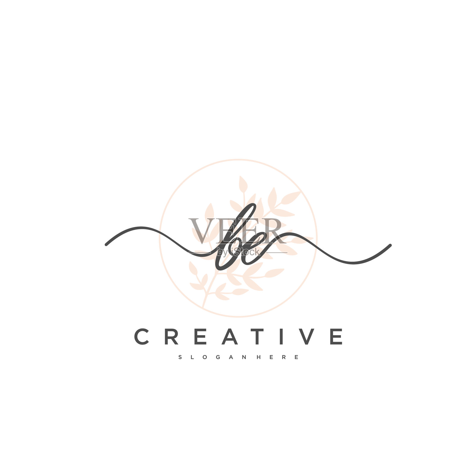 初始手写极简几何标志插画图片素材