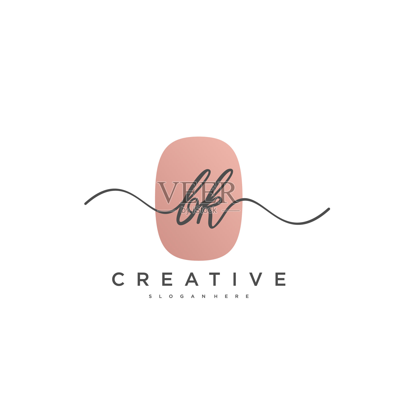 Bk初始手写极简几何标志插画图片素材