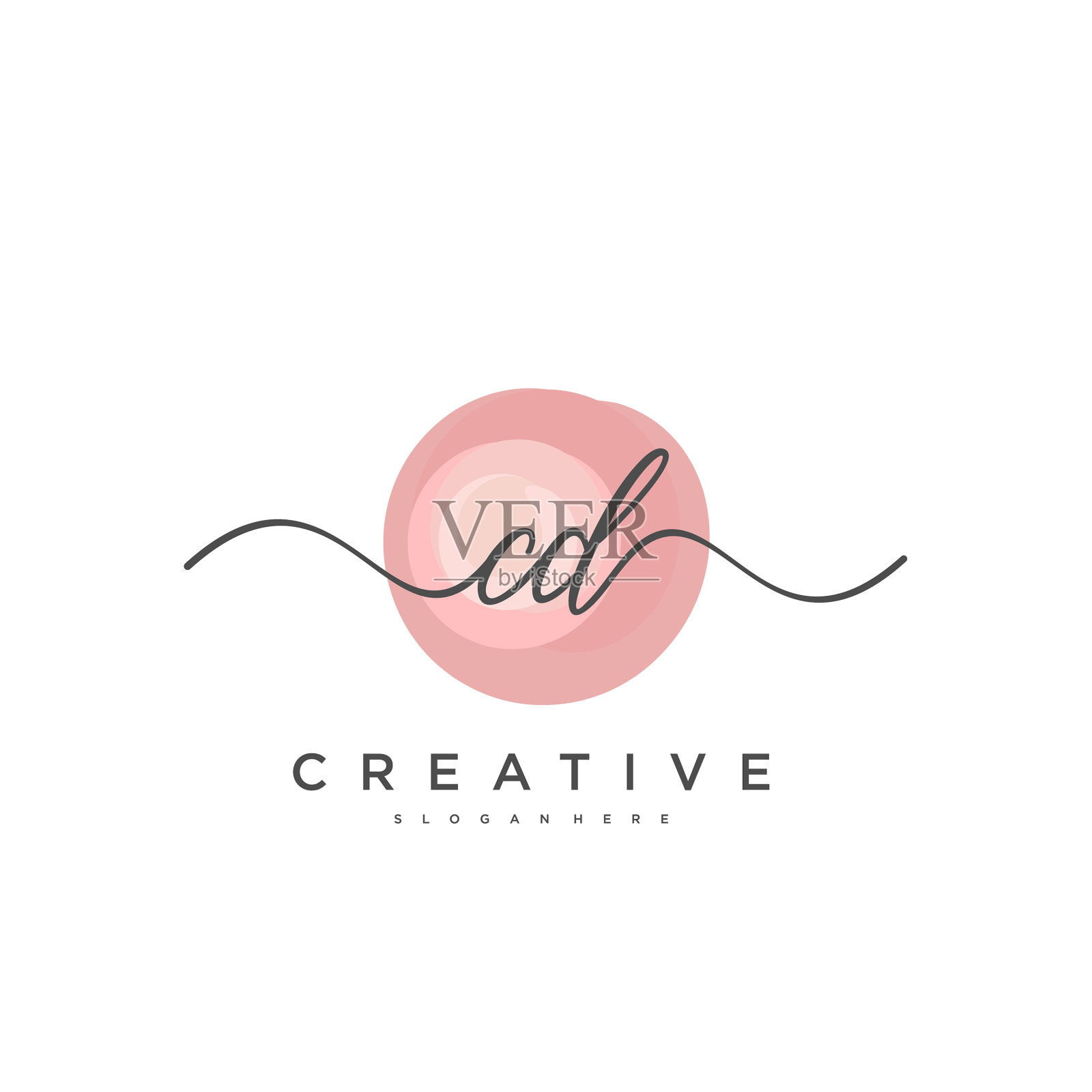 CD初始手写极简几何标志插画图片素材