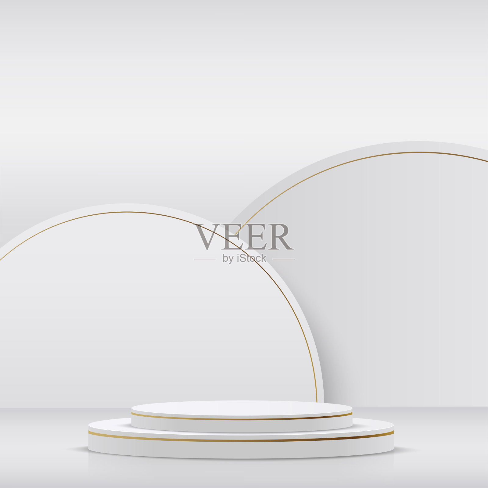 白色讲台在白色背景的产品介绍。向量插画图片素材