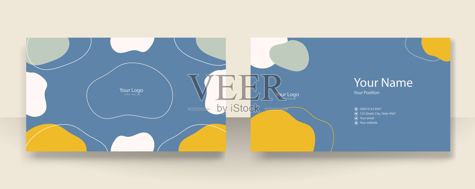 名片设计与裸色棕香槟软插画图片素材