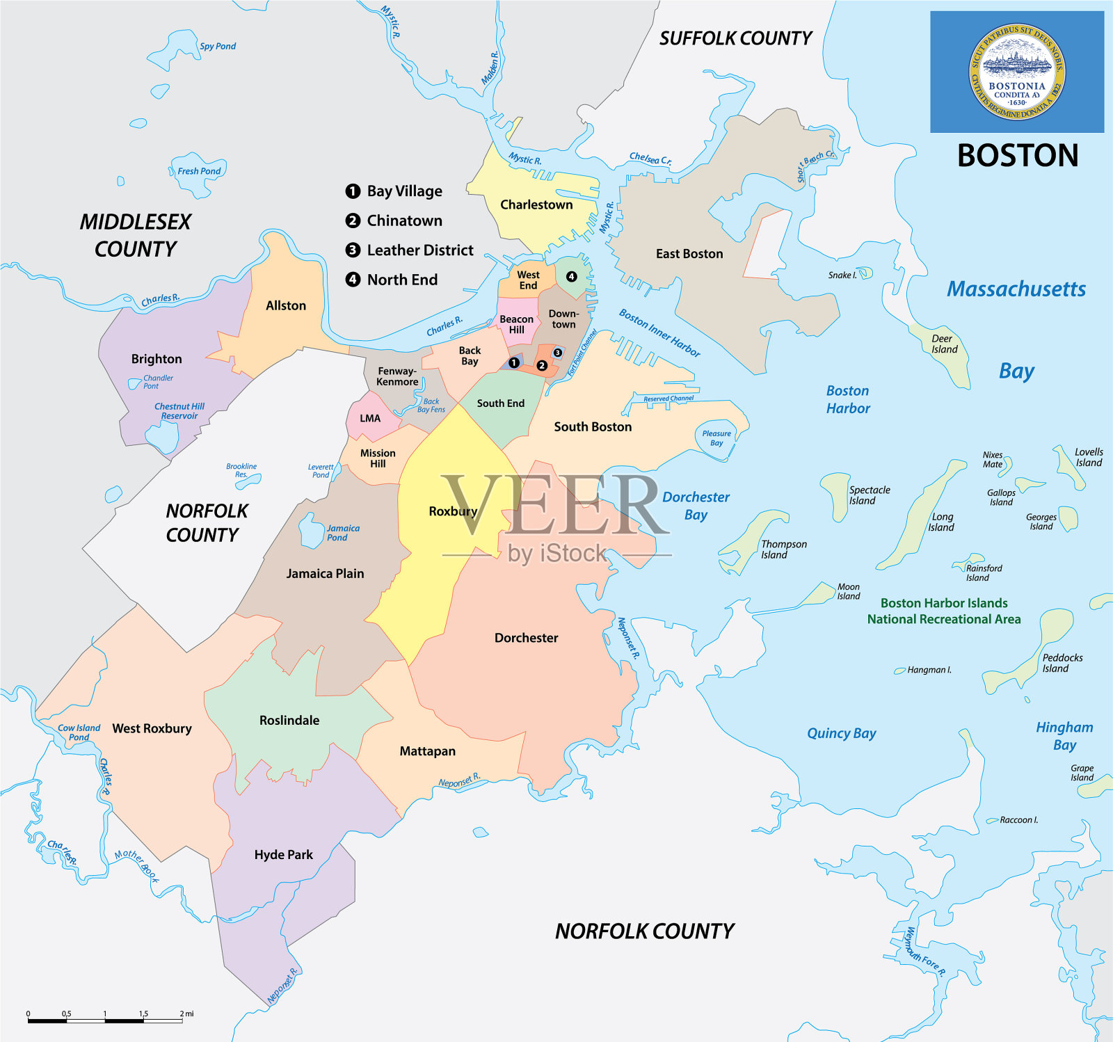 美国马萨诸塞州波士顿社区插画图片素材