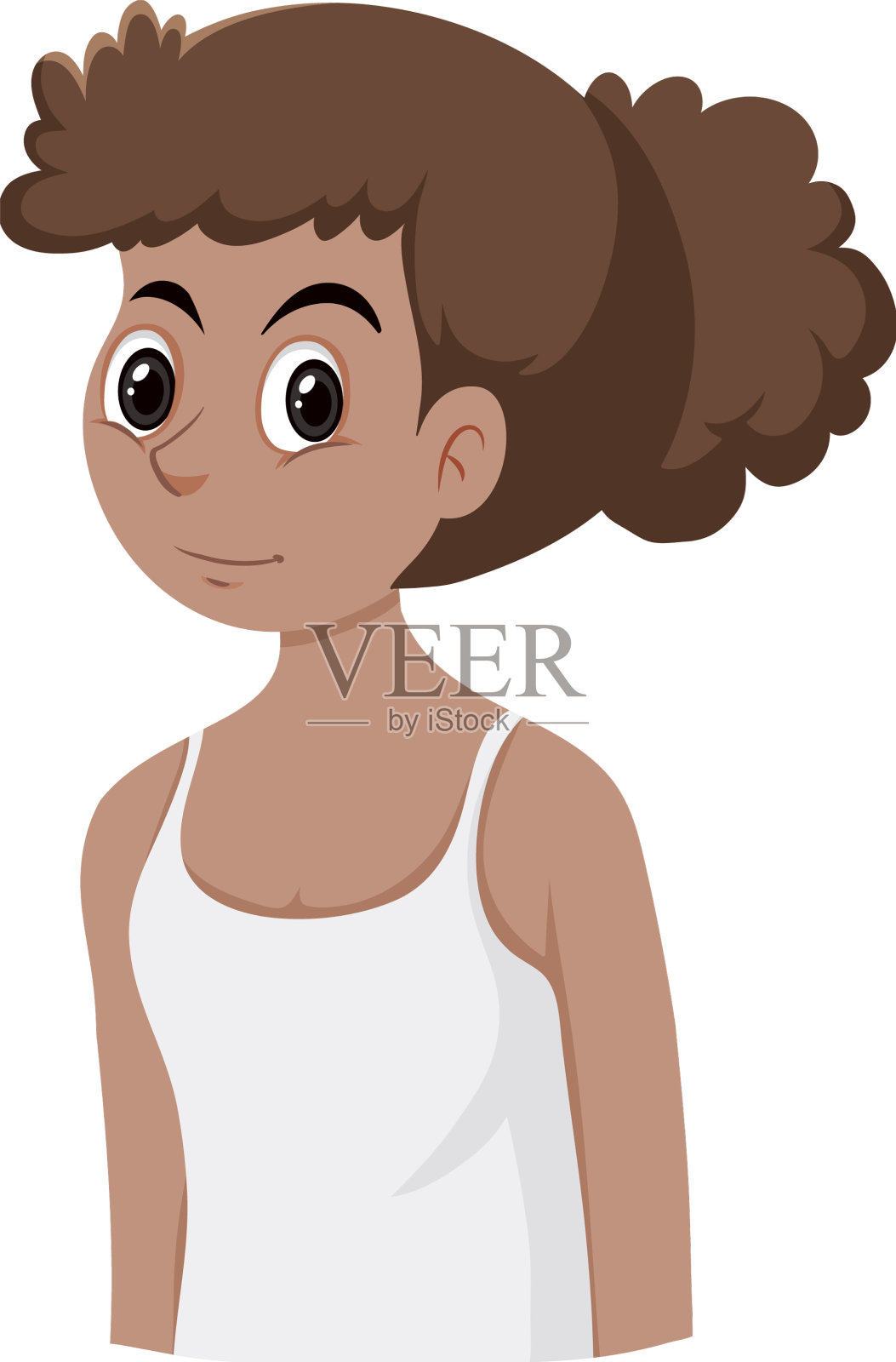 晒黑的女孩穿着白色背心设计元素图片