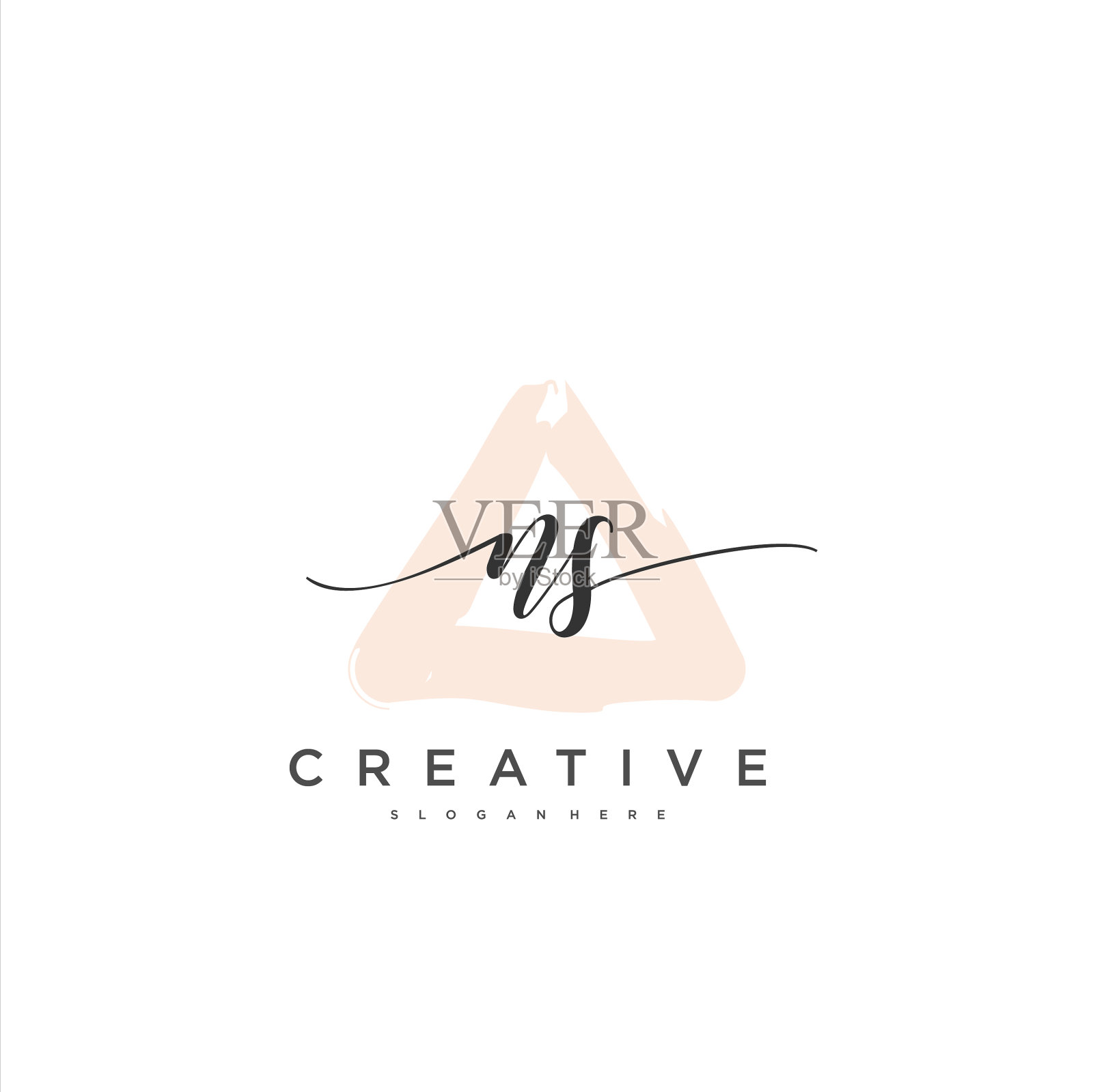 n初始手写极简几何标志插画图片素材