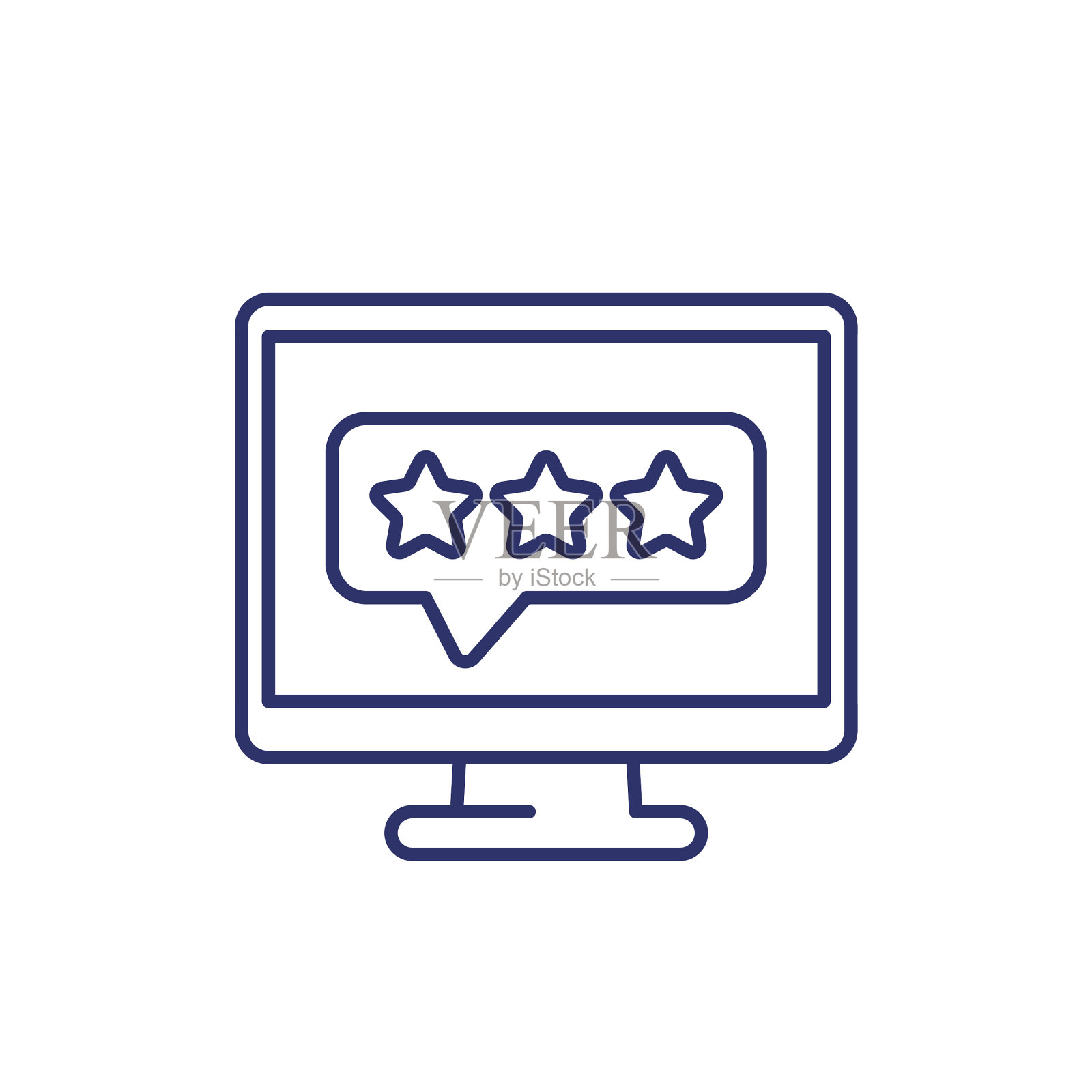 反馈和评级线图标在白色图标素材