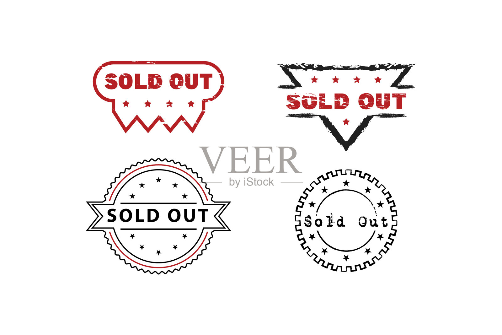 已完成购买交易之邮票已售罄插画图片素材