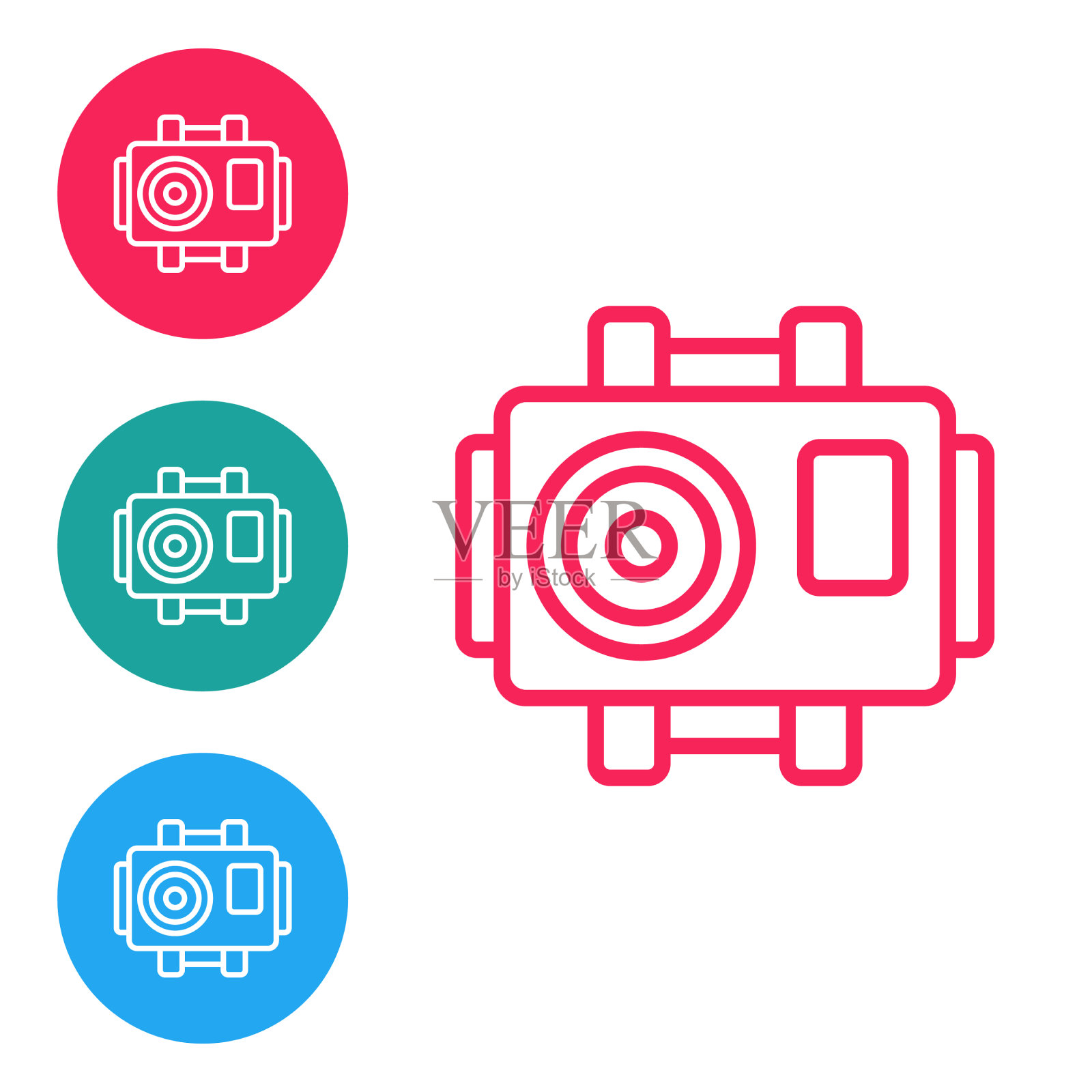 潜水员用的红色相机图标被隔离了图标素材