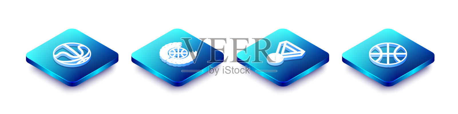 设等距线篮球奖用图标素材