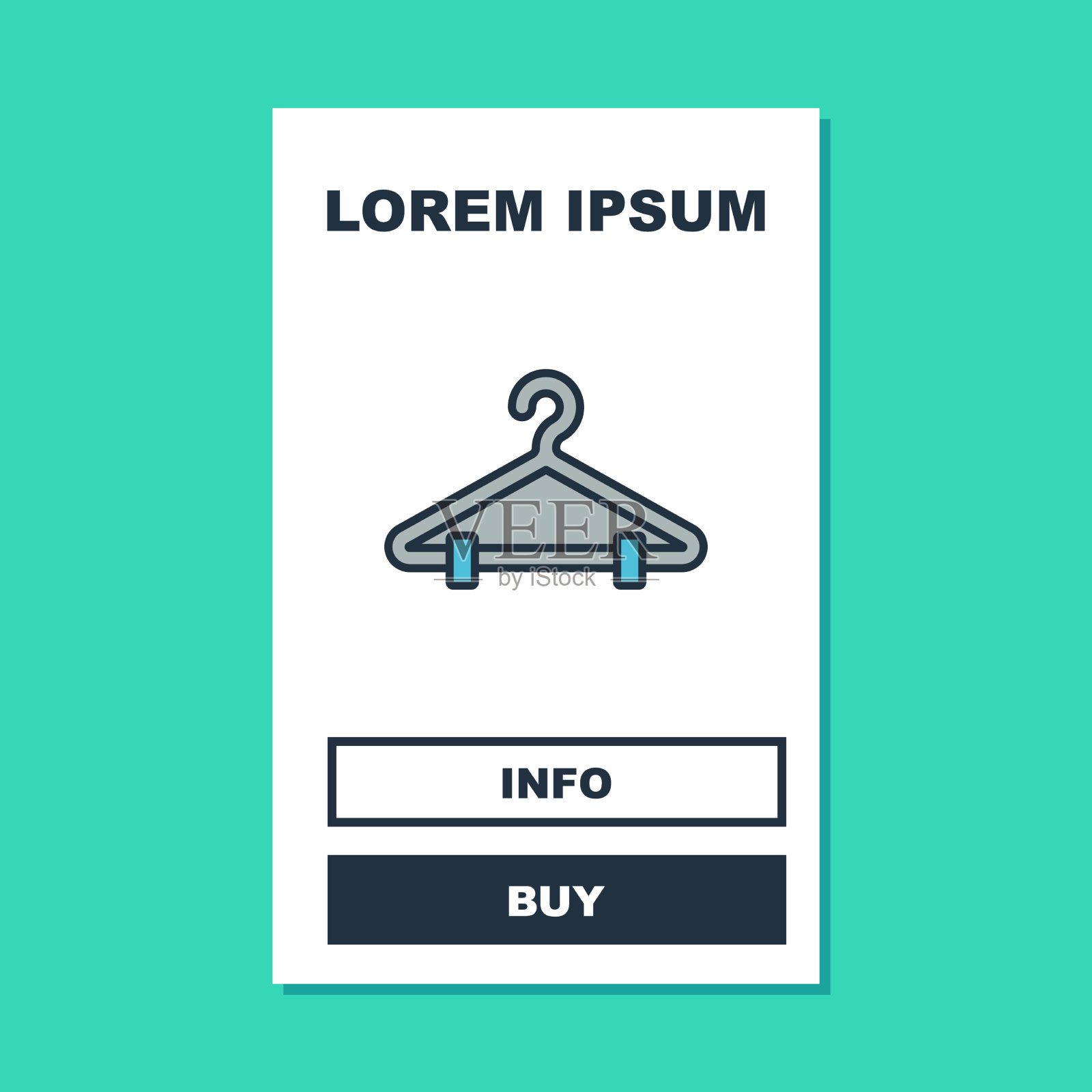 充满轮廓衣架衣柜图标孤立上插画图片素材