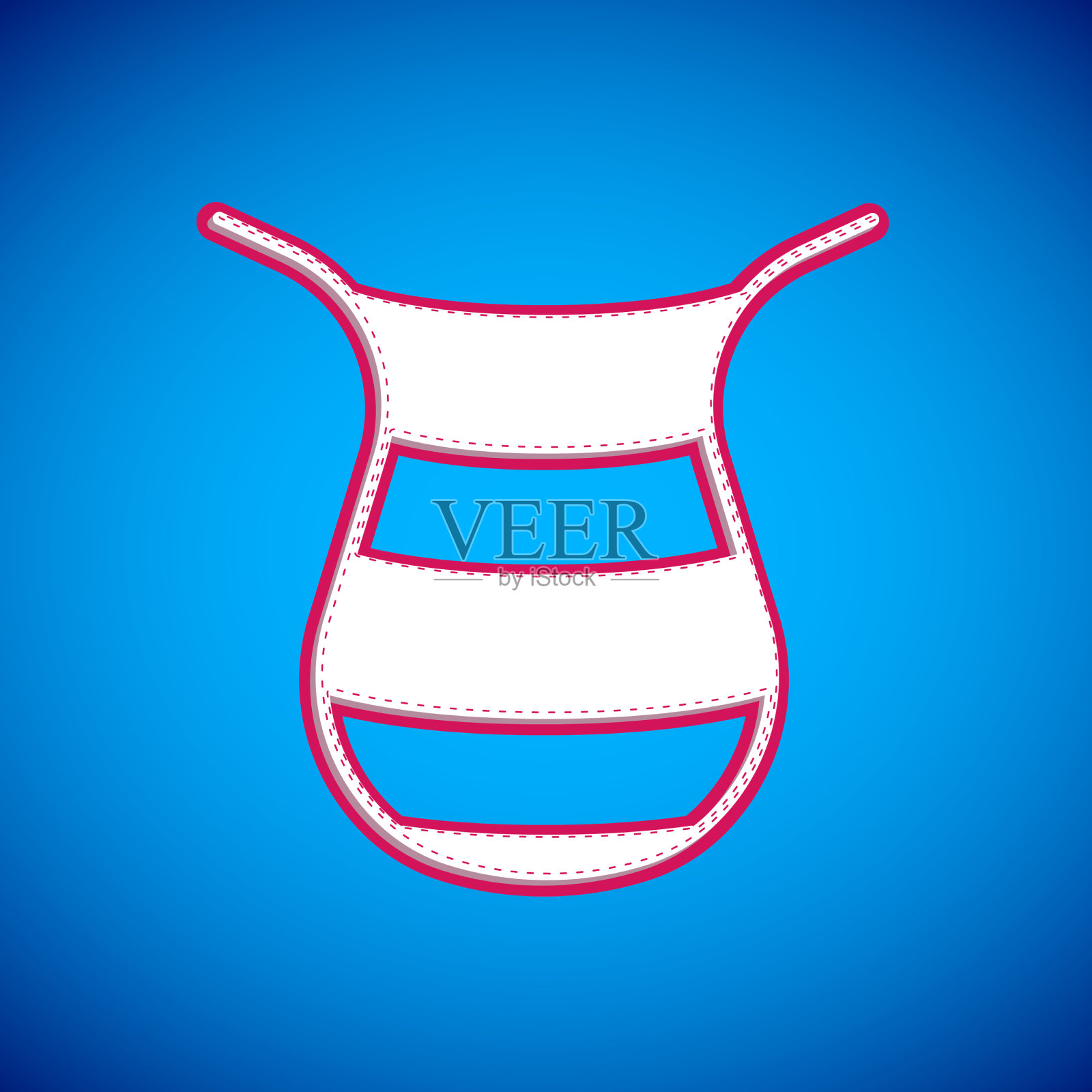 白色渔网图标孤立在蓝色背景插画图片素材