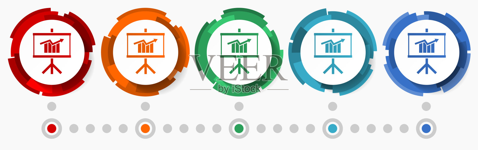 表示和训练概念向量图标集,平面设计指针,信息图表模板图标素材