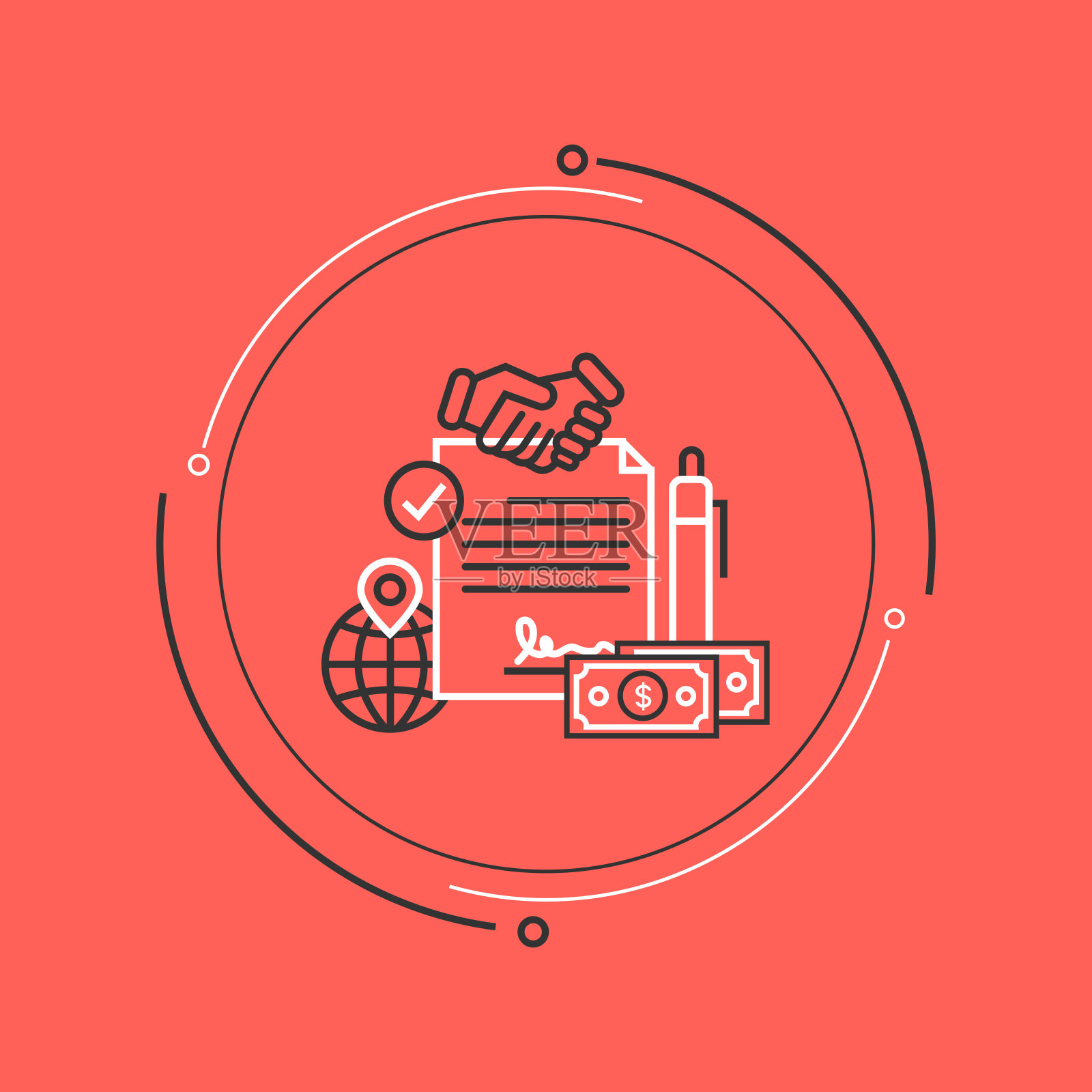 特许经营细线插画插画图片素材