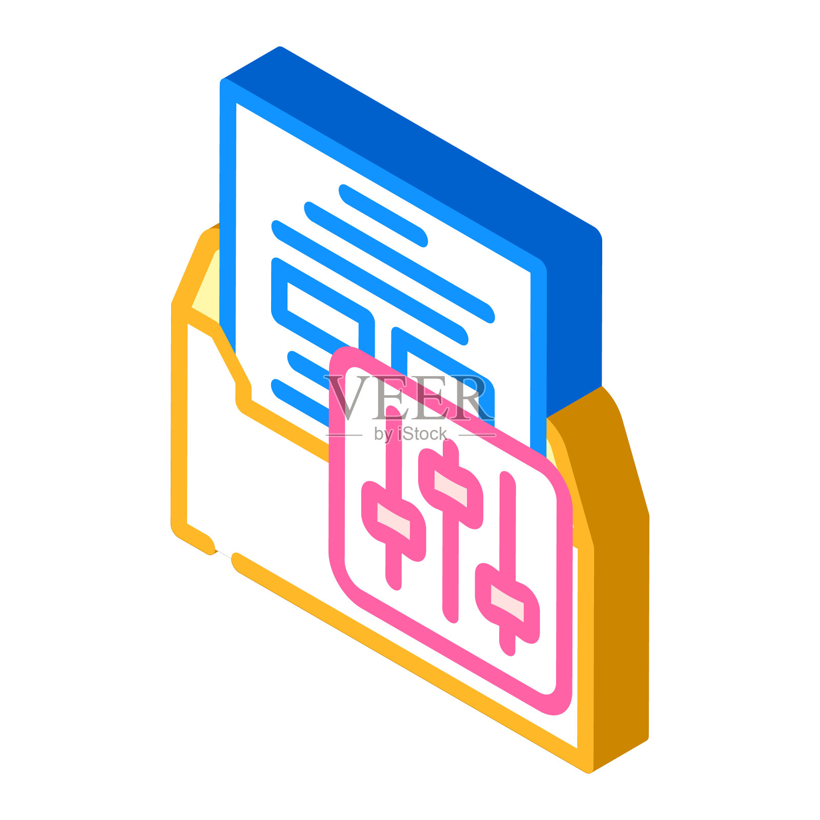 完全管理电子邮件营销等距图标矢量插图插画图片素材