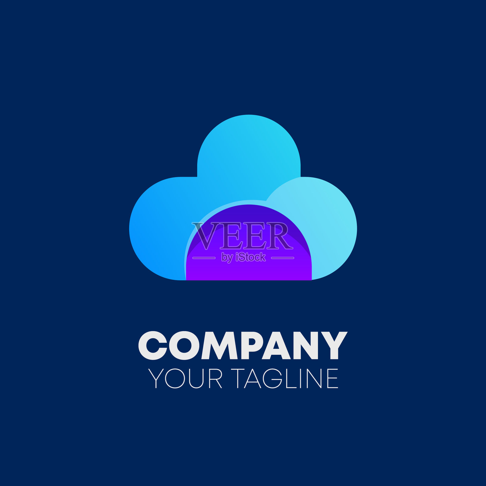 云现代梯度标志图标插画图片素材