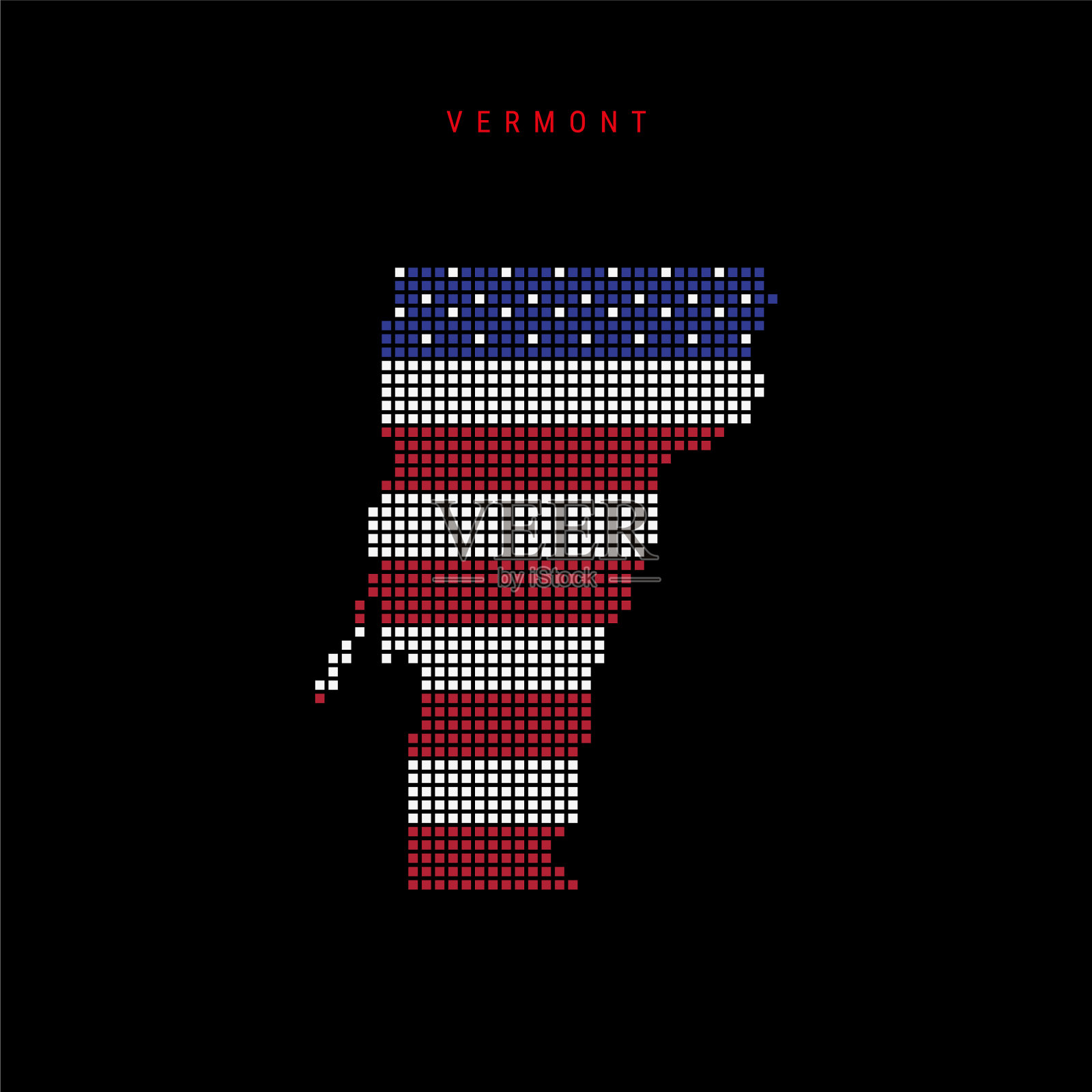 方点模式地图佛蒙特州点像素插画图片素材