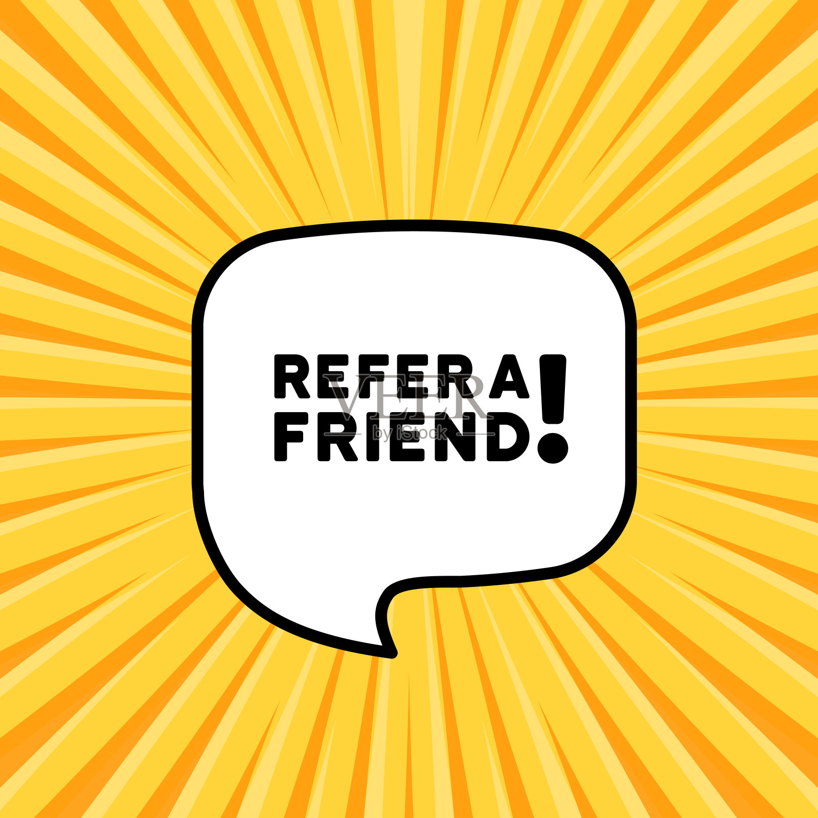 语音泡泡与参考朋友的文本。繁荣的复古漫画风格。波普艺术风格。矢量线图标的业务和广告插画图片素材