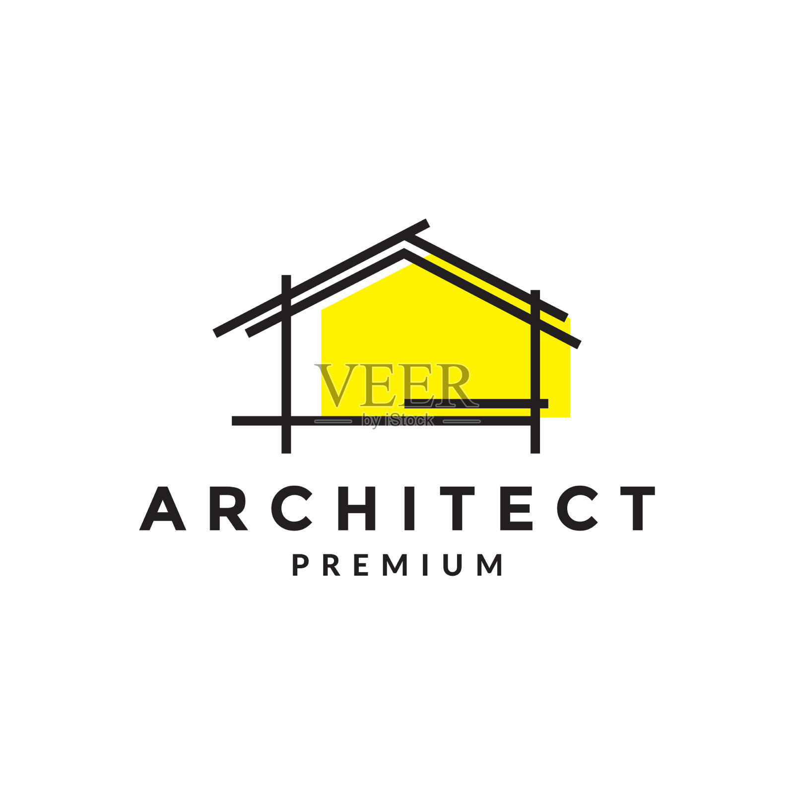 简单施工家村标志设计插画图片素材