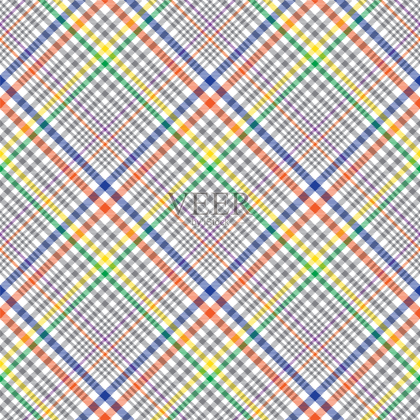 彩虹斜纹格纹无缝插画图片素材