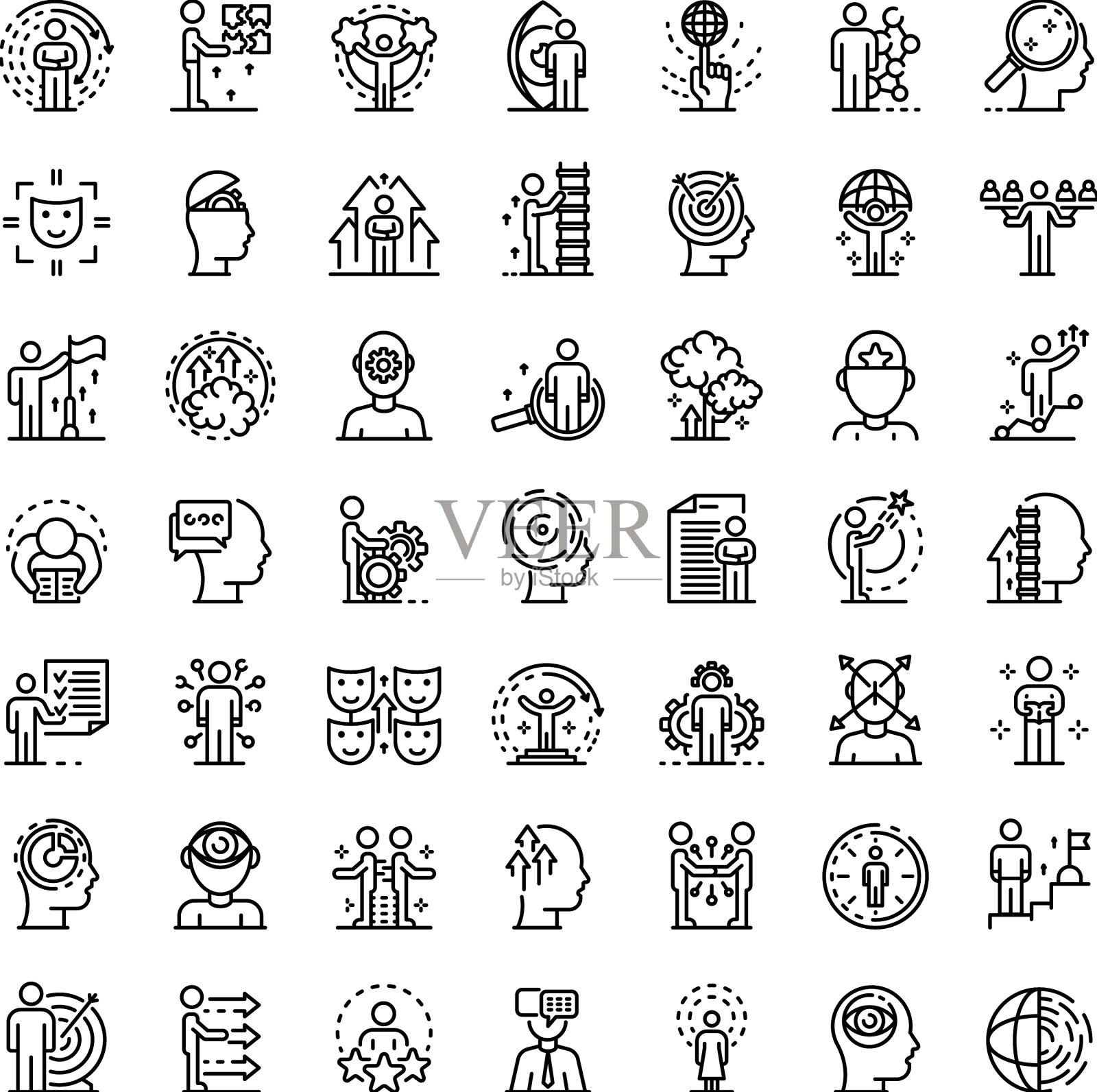 生活技能图标设置大纲风格图标素材