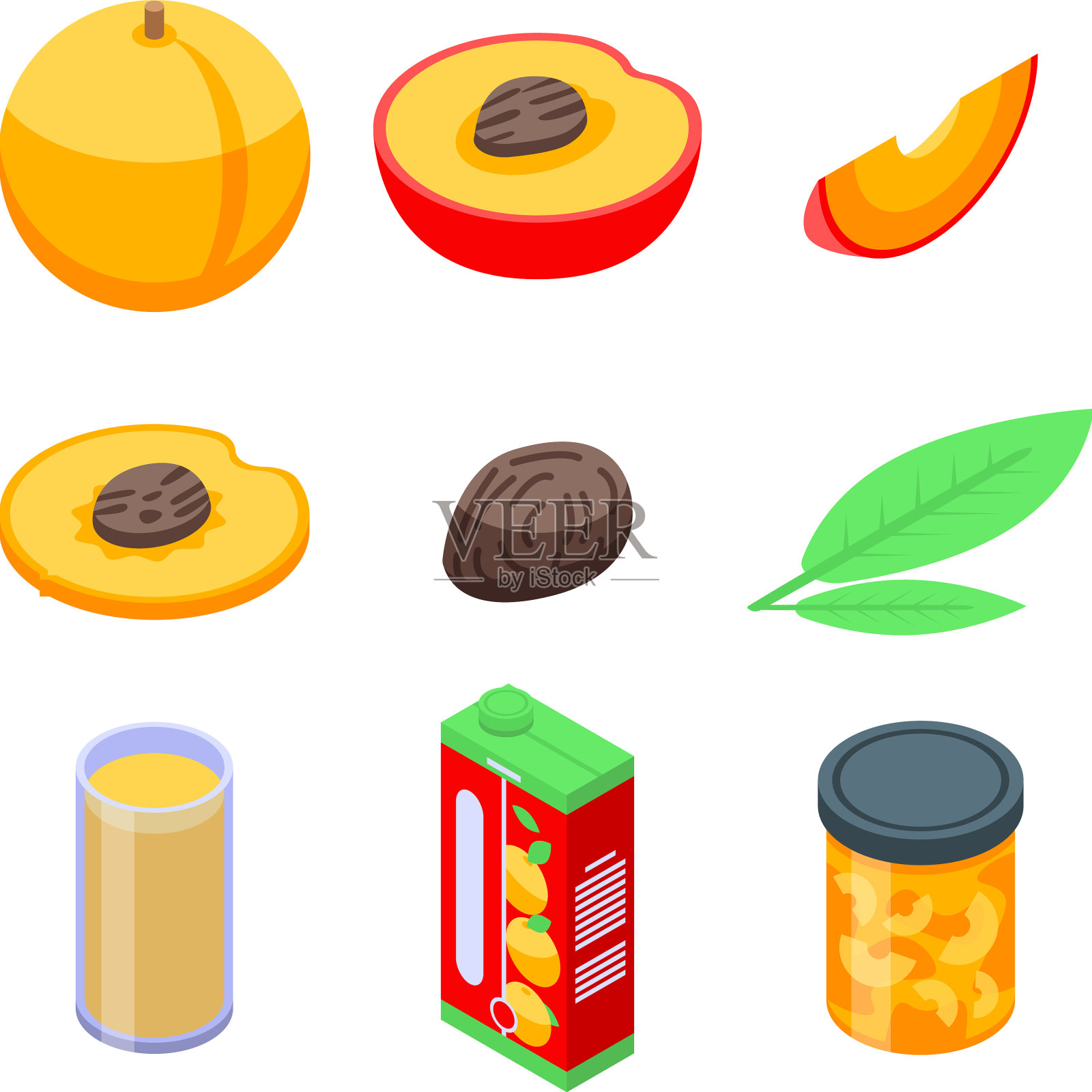 桃色图标设置等距风格图标素材