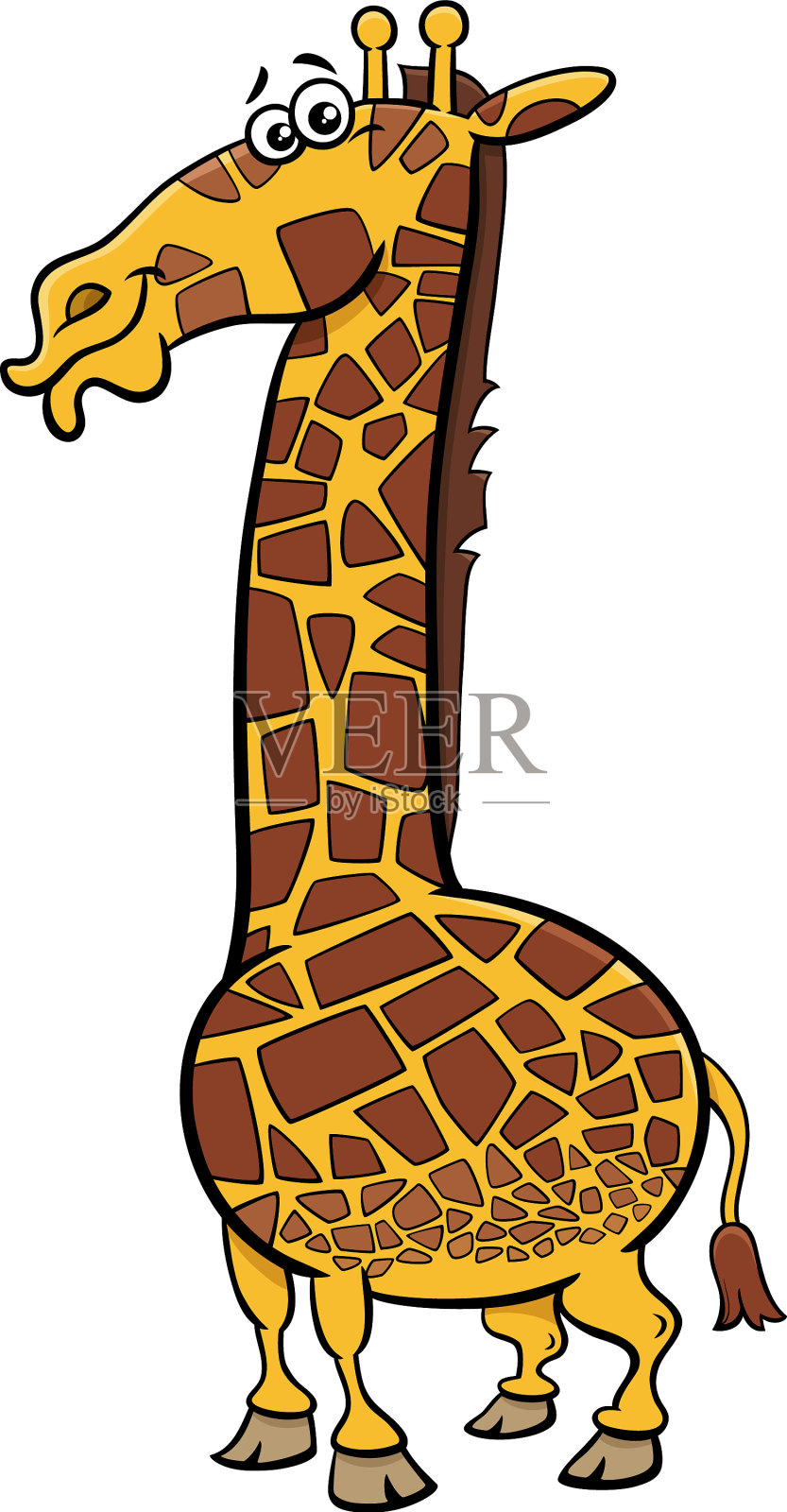 有趣的卡通长颈鹿动物角色设计元素图片