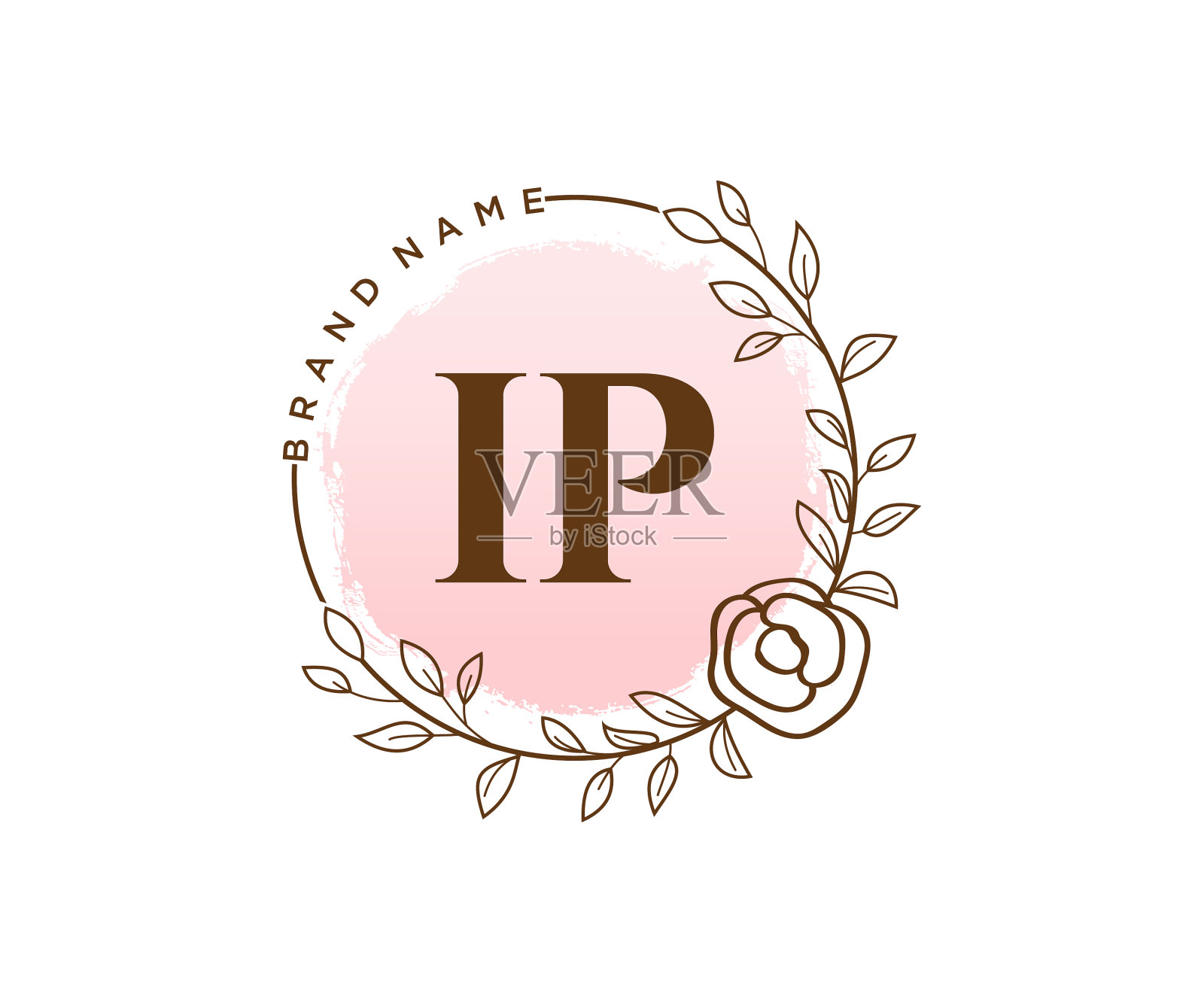 最初的IP女性标志可用于自然沙龙设计元素图片