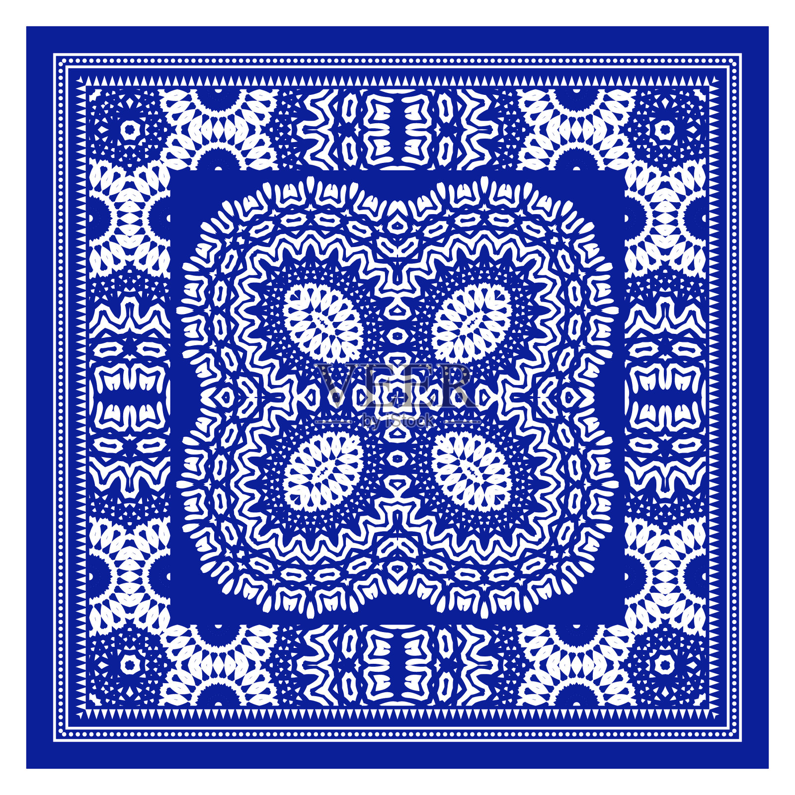 大手帕披肩桌布面料印花真丝颈插画图片素材