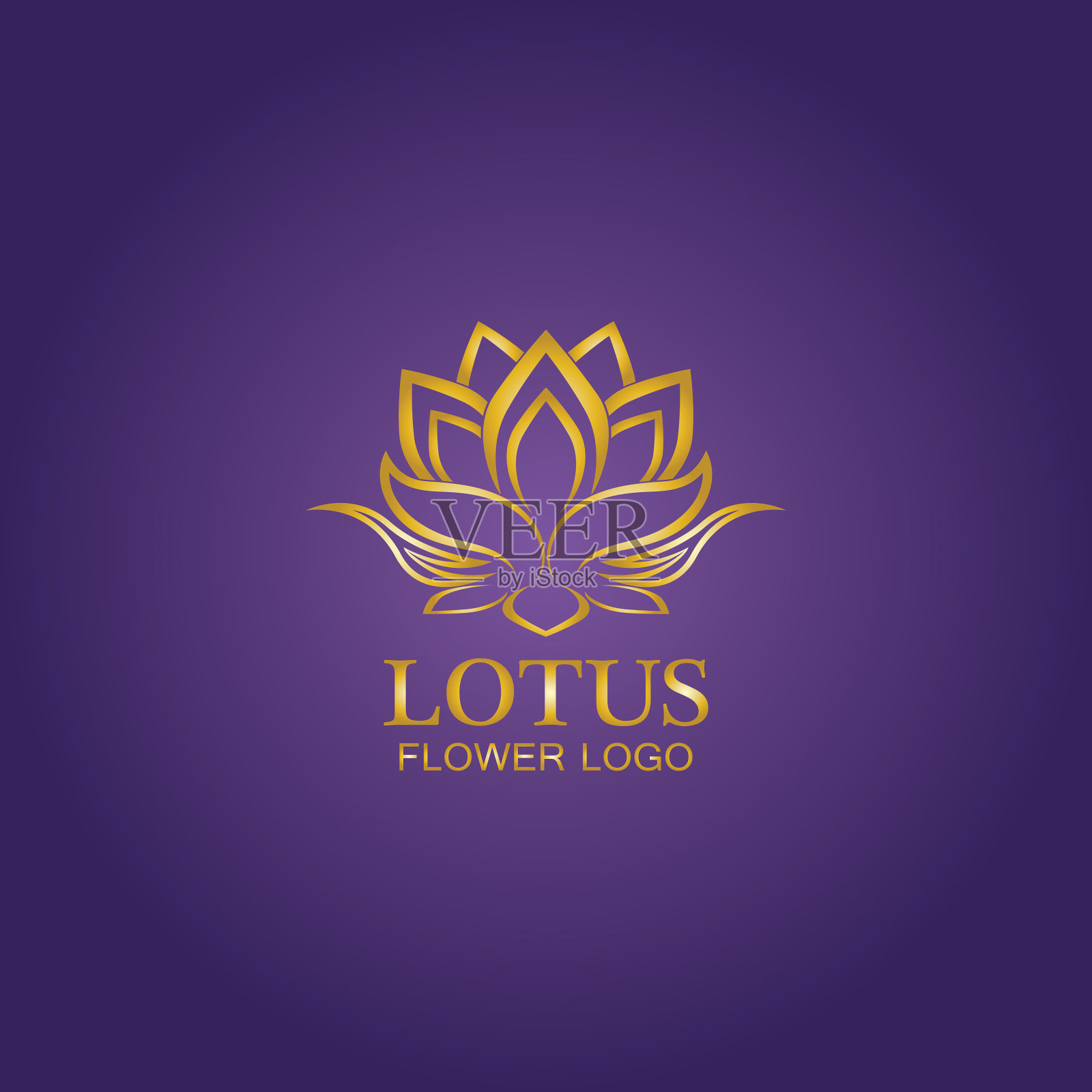 金莲莲花标志设计模板插画图片素材