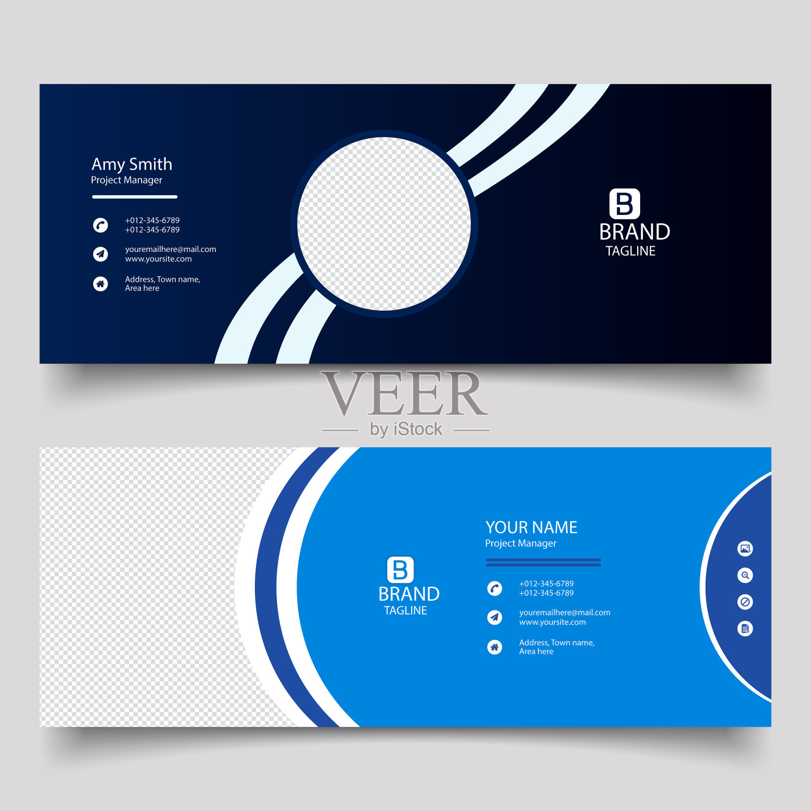 邮件签名模板或邮件页脚设计模板素材