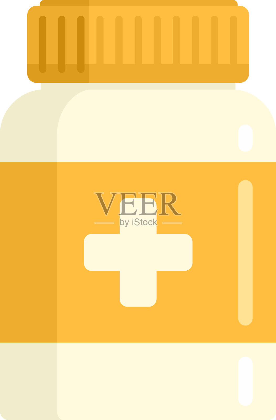 剂量胶囊罐图标扁平隔离插画图片素材