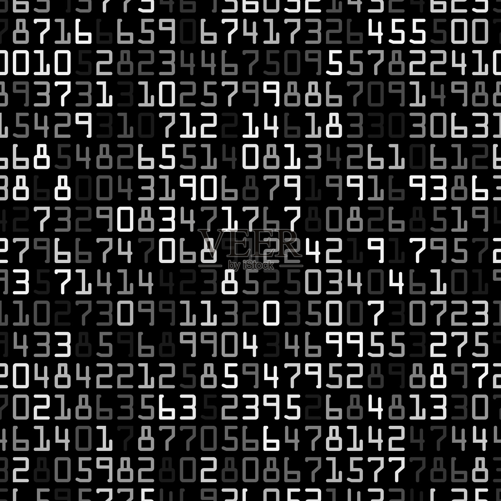 白、灰、黑半色调数字字母插画图片素材