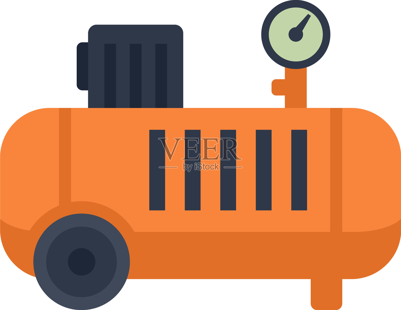 油漆空压机图标扁平隔离设计元素图片