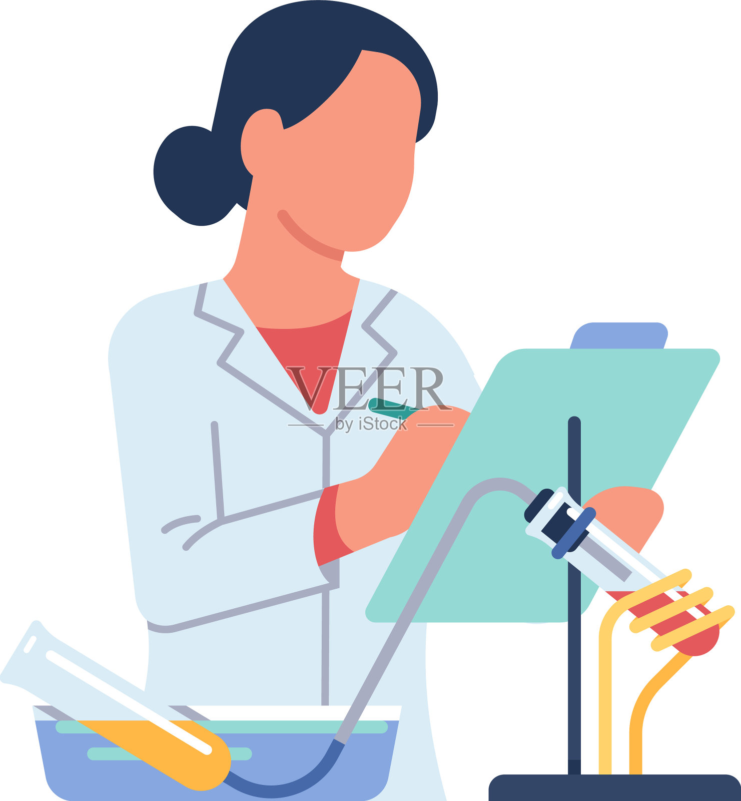 女子写作实验结果科学设计元素图片