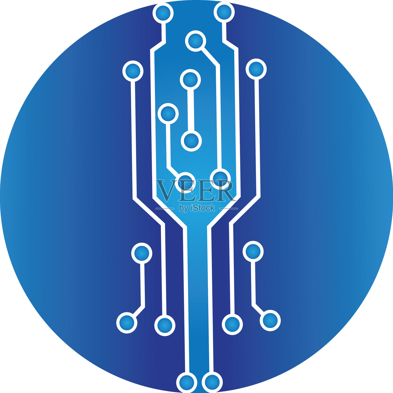 电路中的圆圈图标技术标志设计插画图片素材
